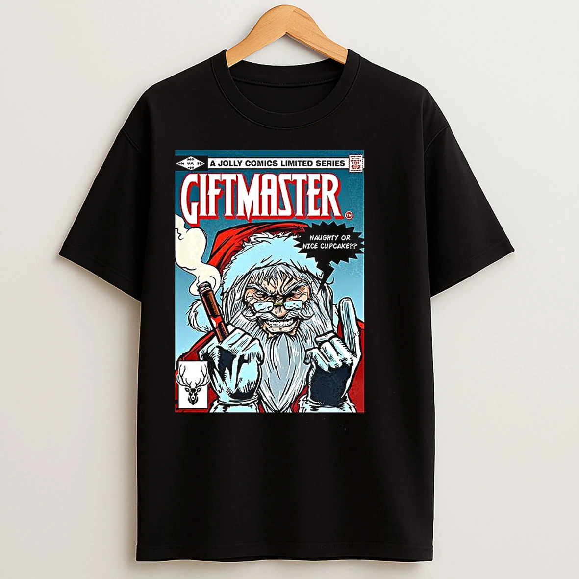 Classic Giftmaster Naughty Or Nice Cupcake Naughty Or Nice Cupcake Jolly Comics Christmas T Shirts