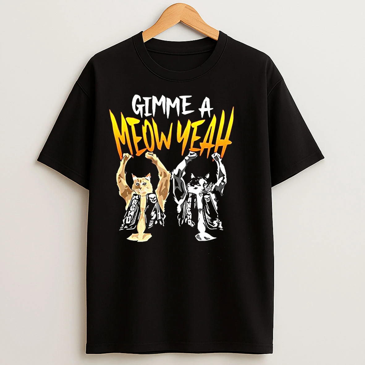 Classic Gimme A Meow Yeah Wrestling Man Parody T Shirts