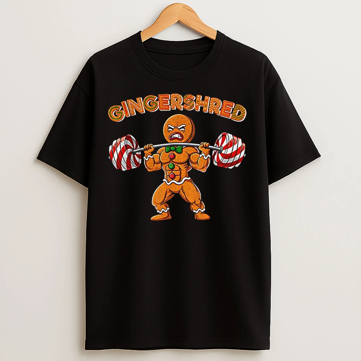 Classic Gingershred Funny Gingerbread Workout Xmas T Shirts