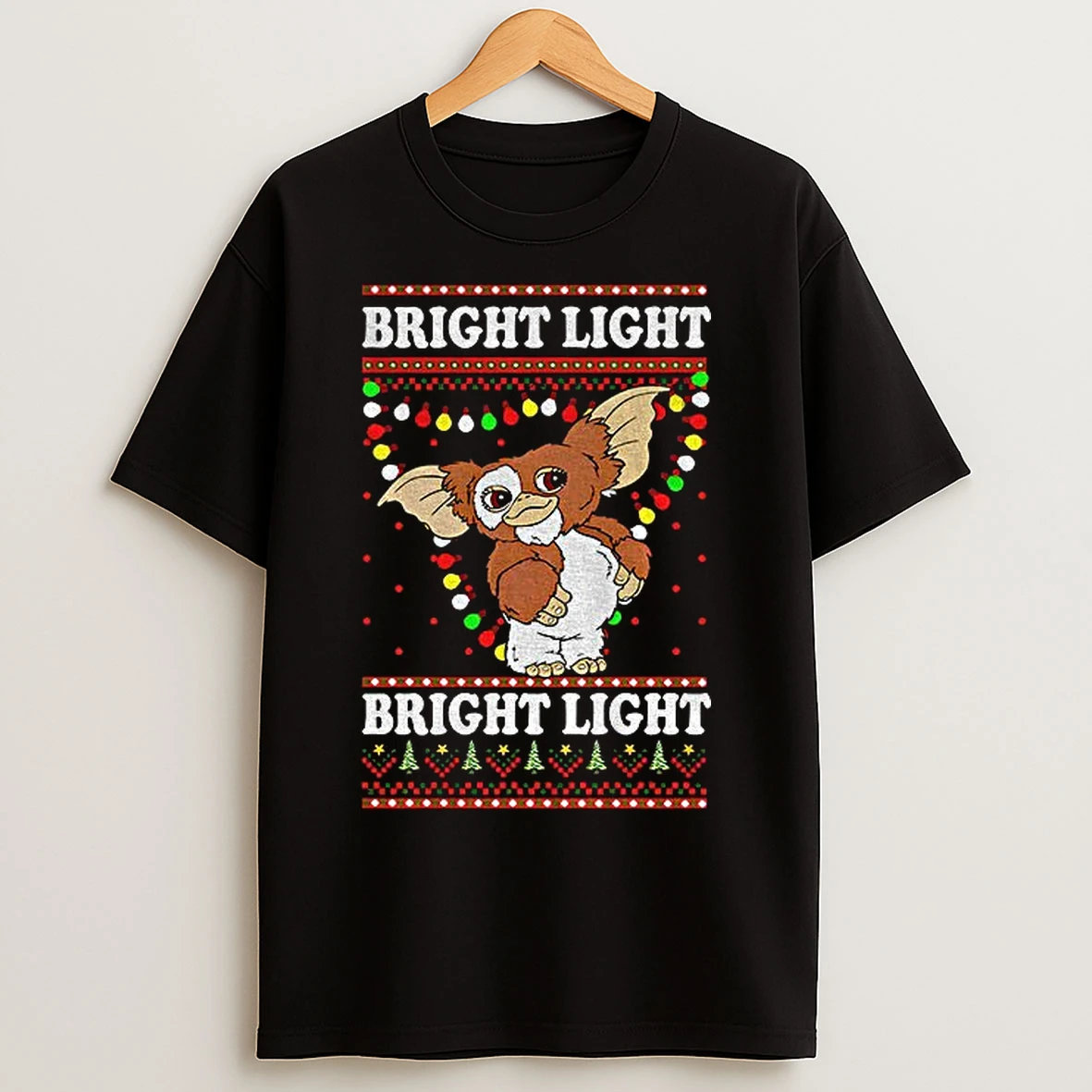 Classic Gizmo Gremlins Bright Light Christmas T Shirts