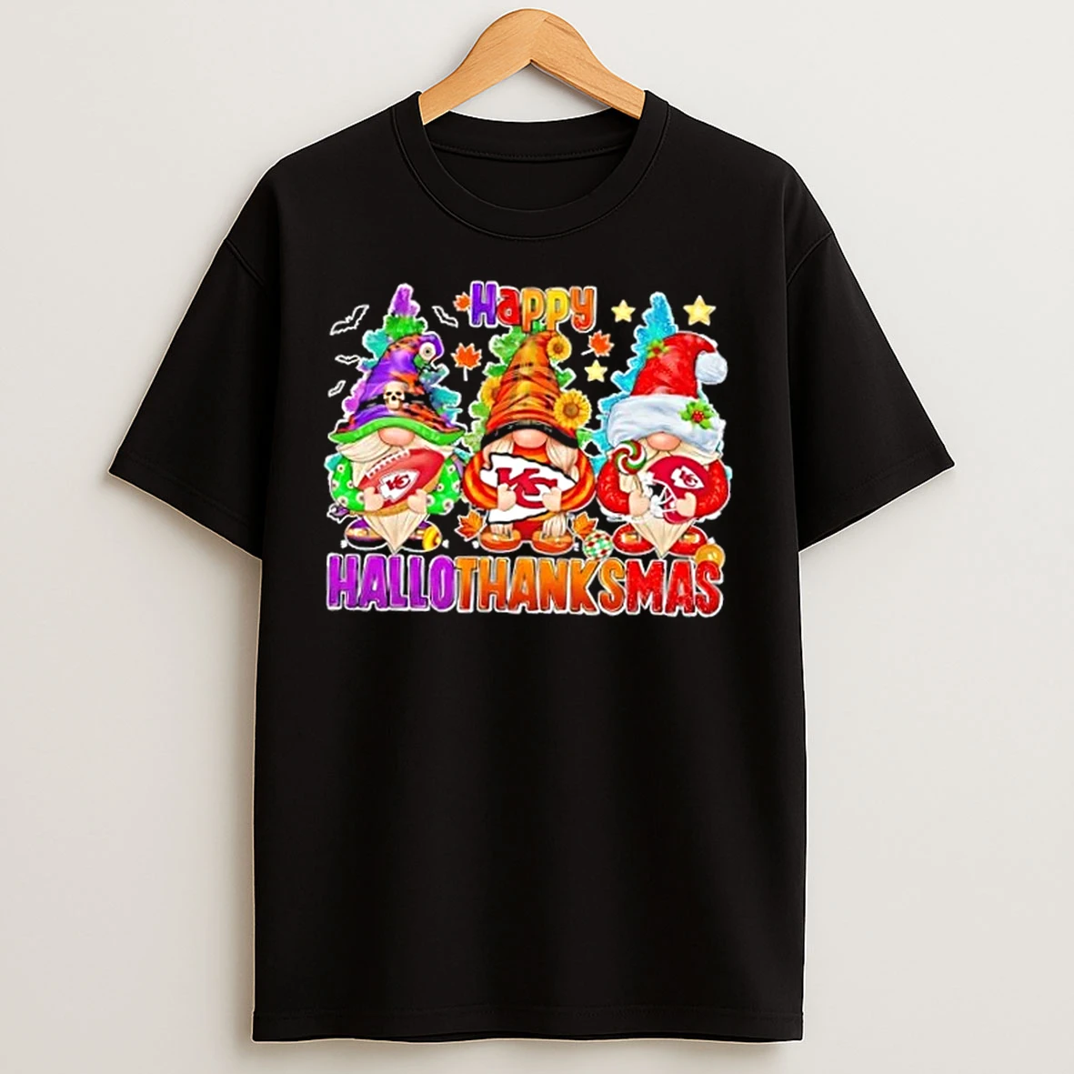 Classic Gnomes X Kansas City Chiefs Happy Hallothanksmas T Shirts