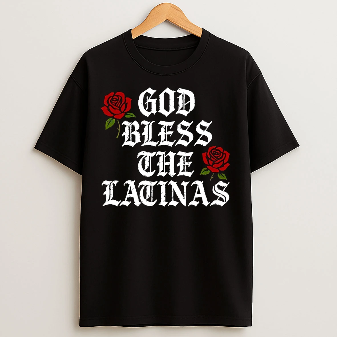 Classic God Bless The Latinas Rose Christmas T Shirts