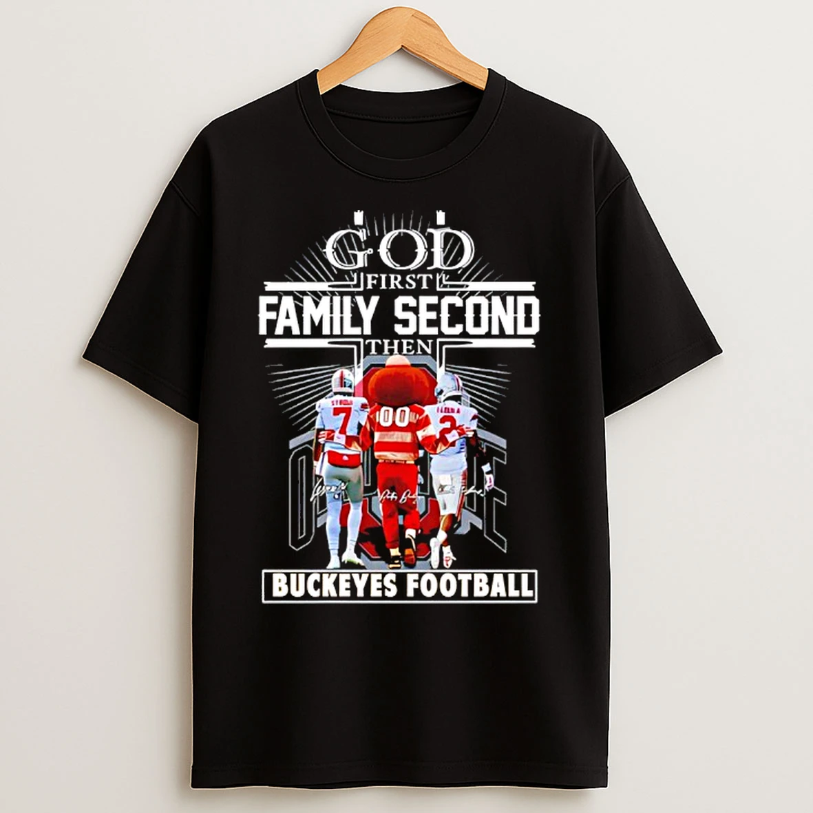 Classic God First Family Second Then Buckeyes Football T Shirts
