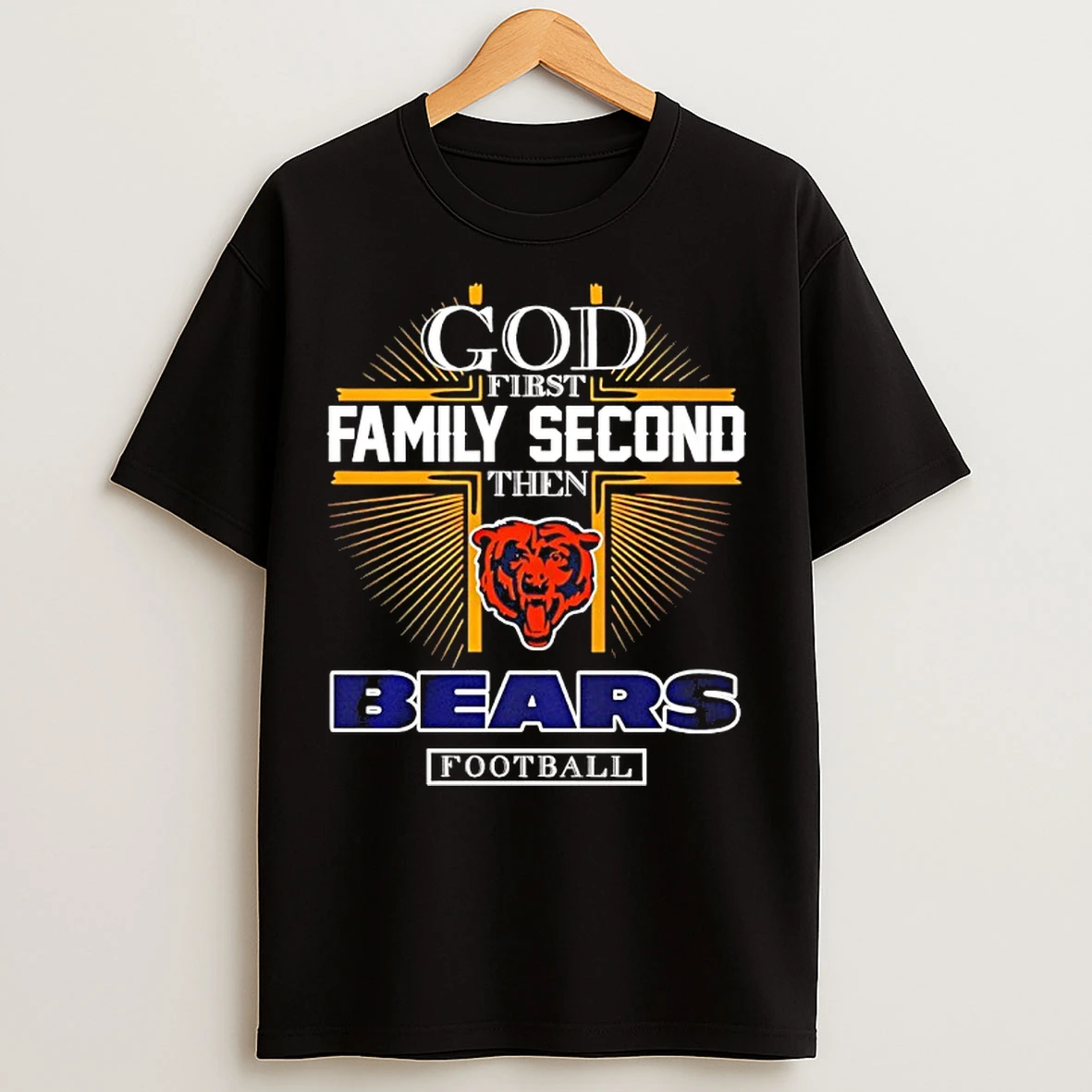 Classic God First Family Second Then Chicago Bears Football 2025 T Shirts