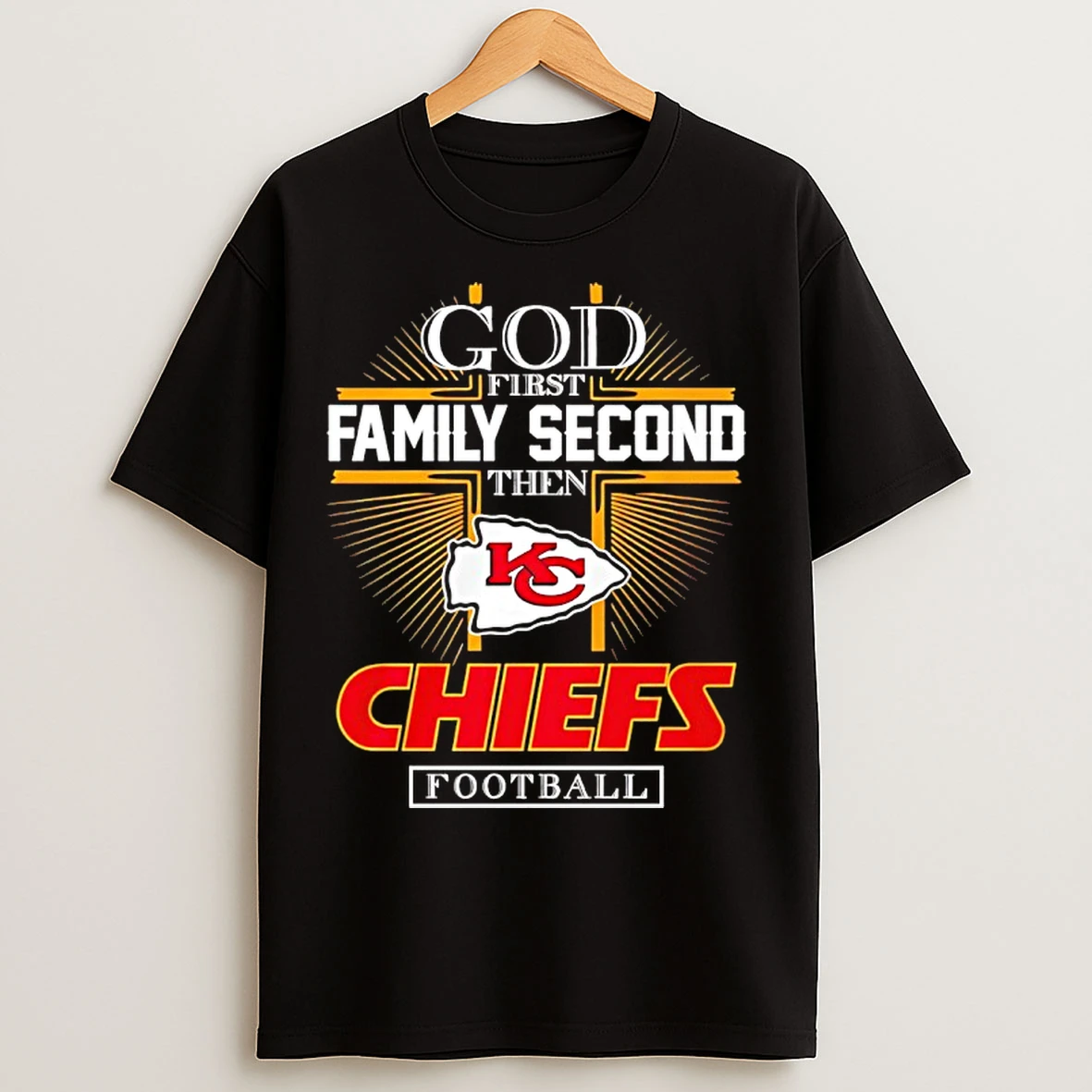 Classic God First Family Second Then Chiefs Football 2025 T Shirts