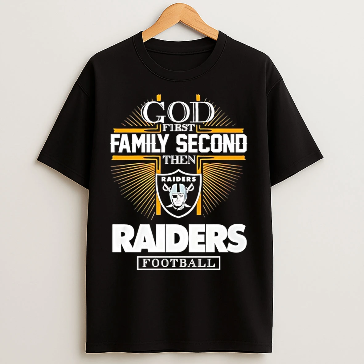 Classic God First Family Second Then Las Vegas Raiders Football 2025 T Shirts