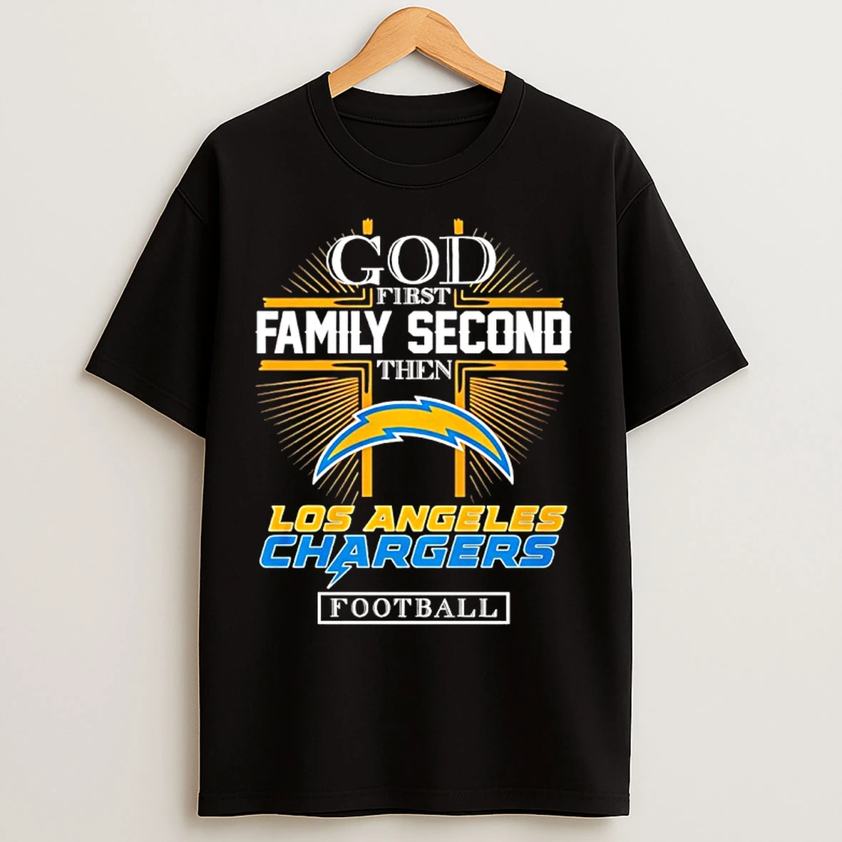 Classic God First Family Second Then Los Angeles Chargers Football 2025 T Shirts