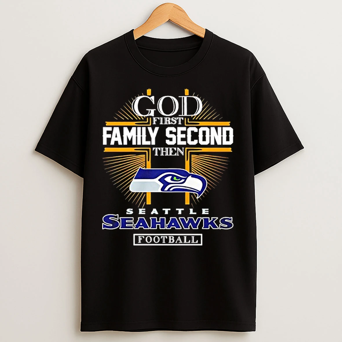 Classic God First Family Second Then Seattle Seahawks Football 2025 T Shirts