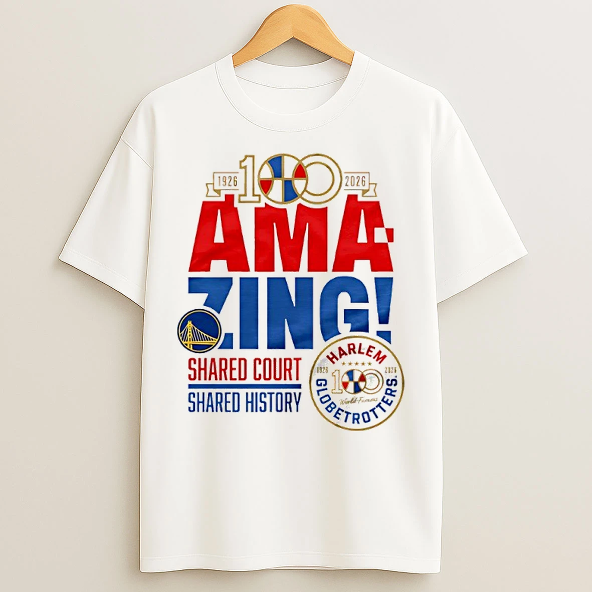 Classic Golden State Warriors X Harlem Globetrotters Amazing 100 Year 1926 2026 T Shirts