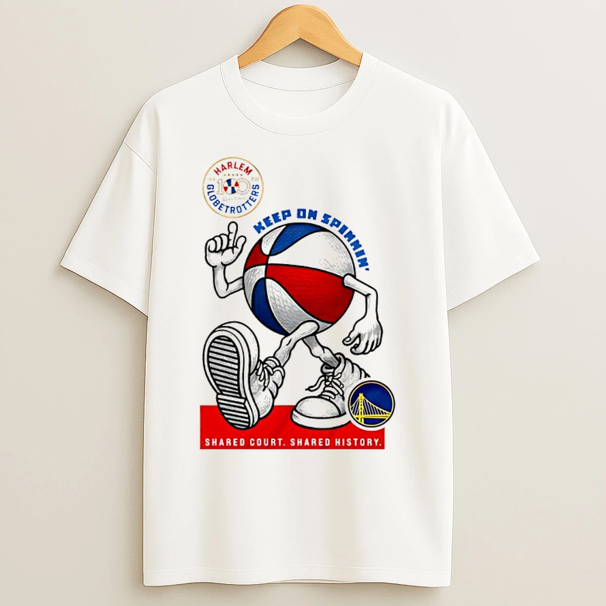 Classic Golden State Warriors X Harlem Globetrotters Keep On Spinning T Shirts