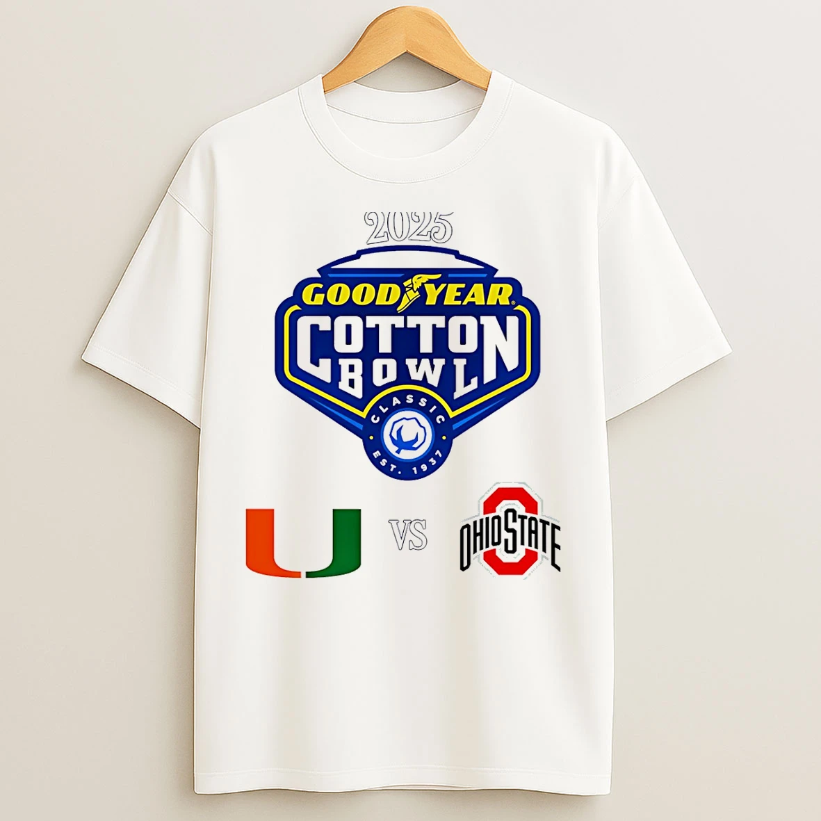 Classic Goodyear Cotton Bowl Cfp Quarterfinals 2026 Miami Vs Ohio State T Shirts