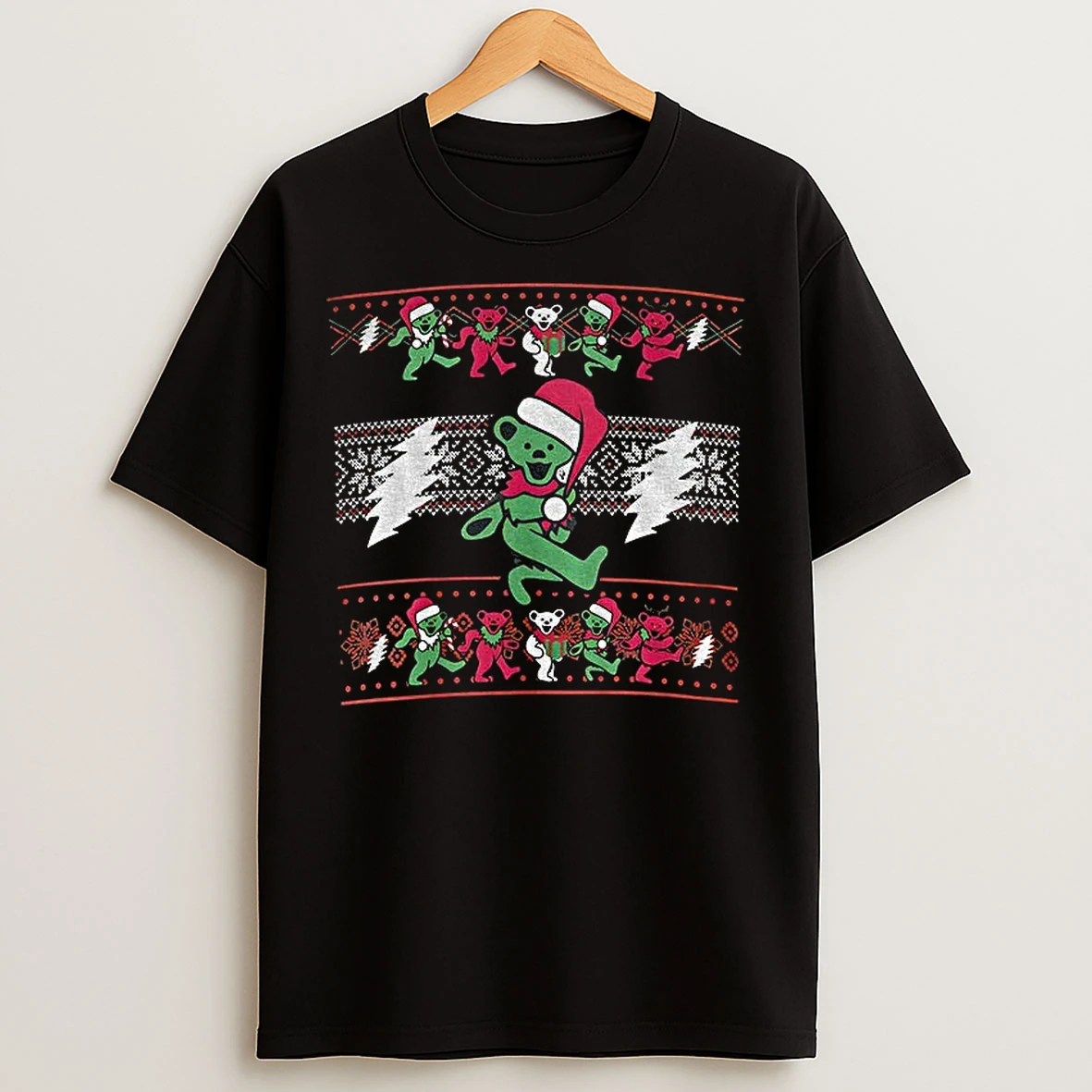Classic Grateful Dead Jerry Garcia Dancing Bears Merry Christmas T Shirts