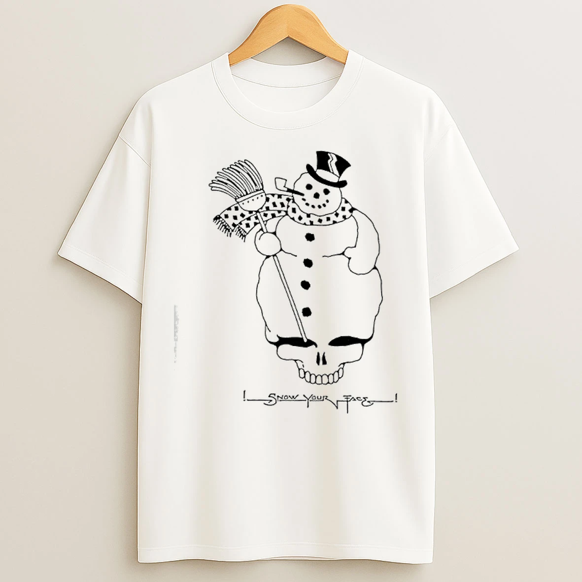 Classic Grateful Dead Snow Your Face Snowman With Skull T Shirts