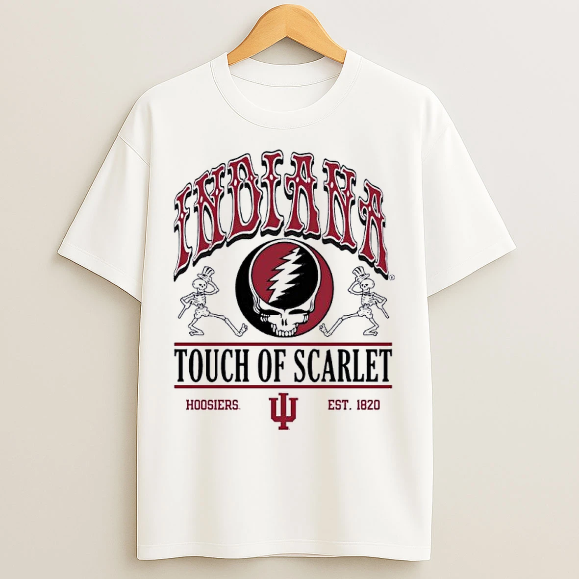 Classic Grateful Dead X Indiana Hoosiers Football Touch Of Scarlet T Shirts