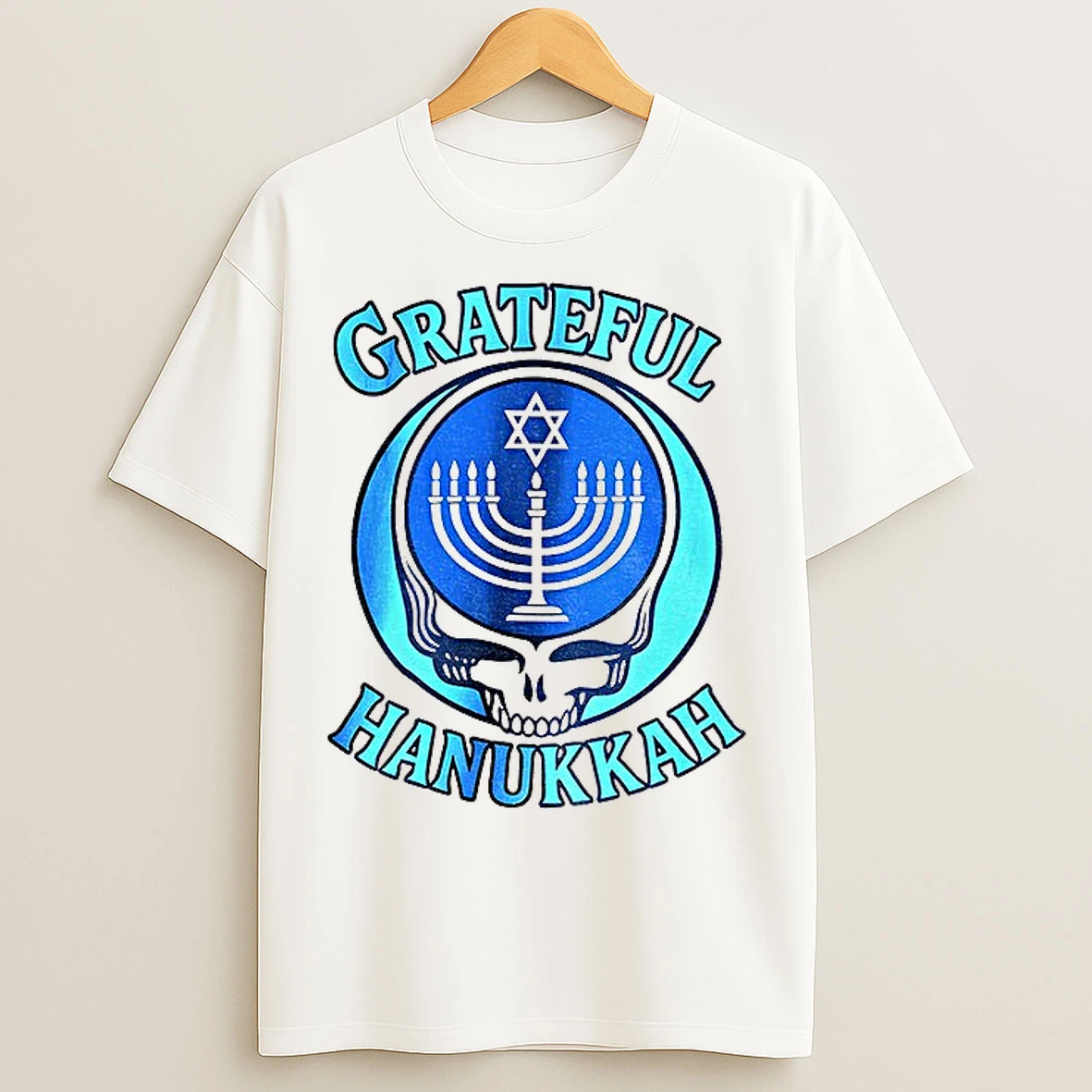 Classic Grateful Hanukkah Dead Stealie Hanukkah Menorah Jewish Festival T Shirts