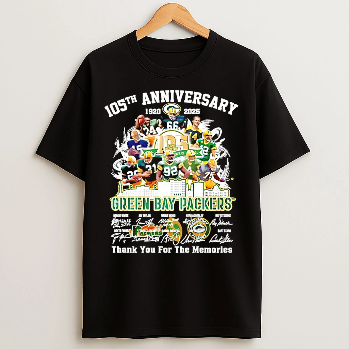 Classic Green Bay Packers 105th Anniversary 1920 2025 Thank You For The Memories T Shirts