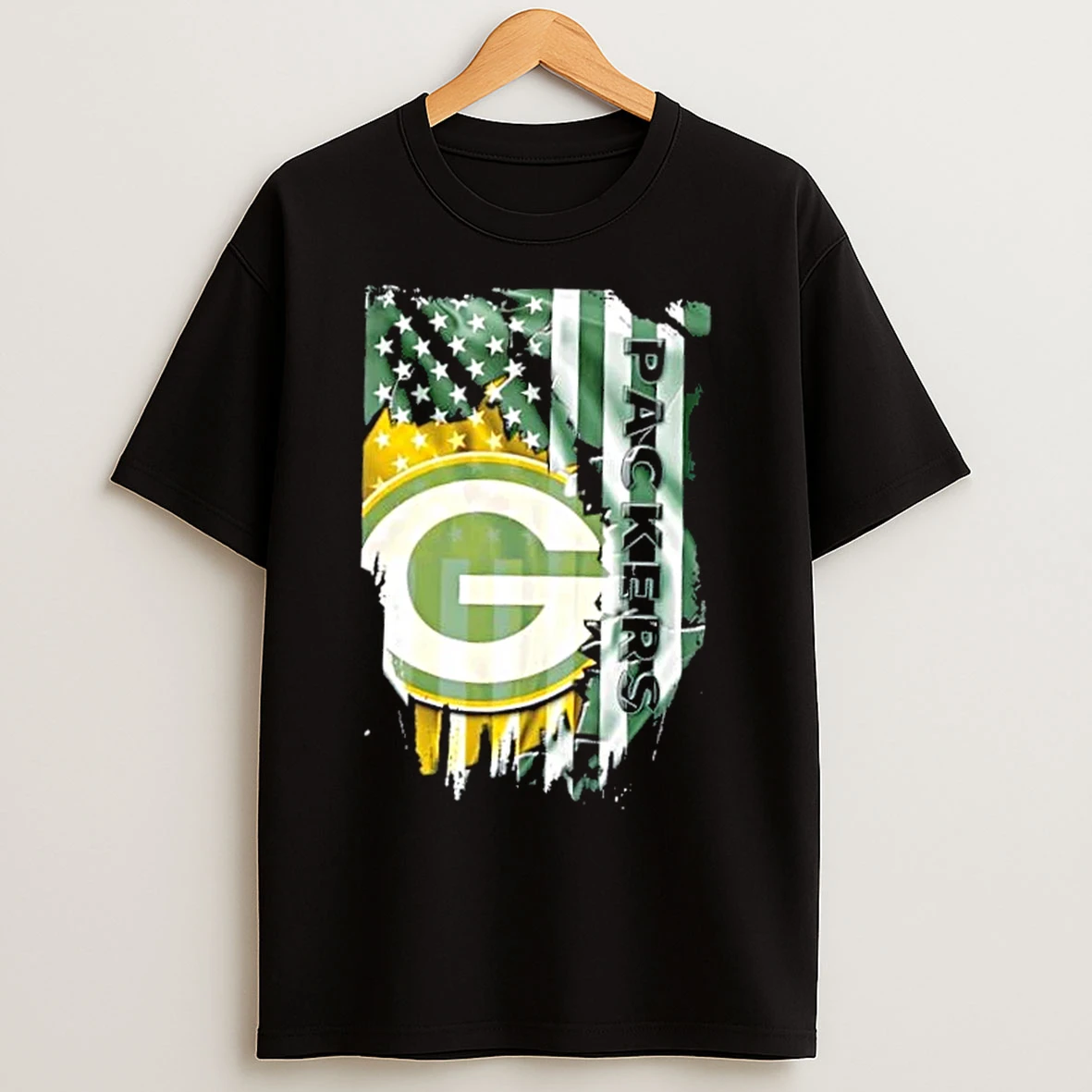 Classic Green Bay Packers Football X American Flag T Shirts