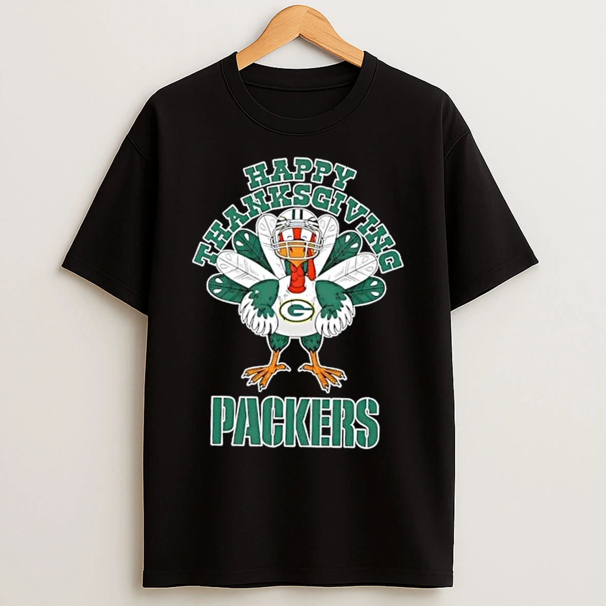 Classic Green Bay Packers Football X Turkey Happy Thanksgiving T Shirts