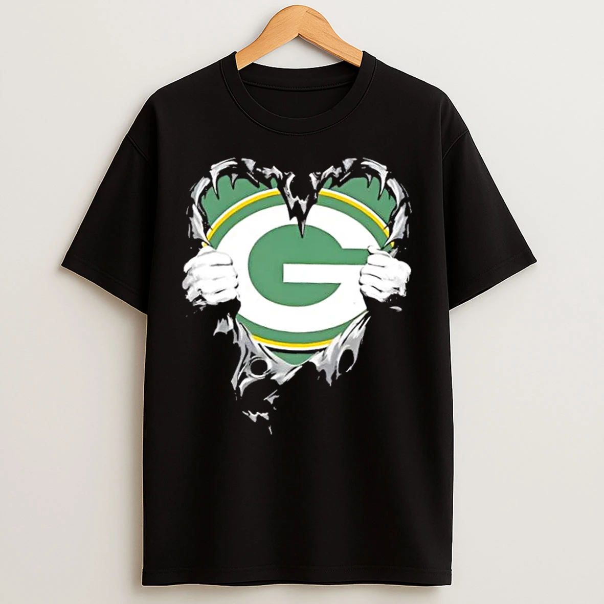 Classic Green Bay Packers Rip The Chest Forever In My Heart T Shirts