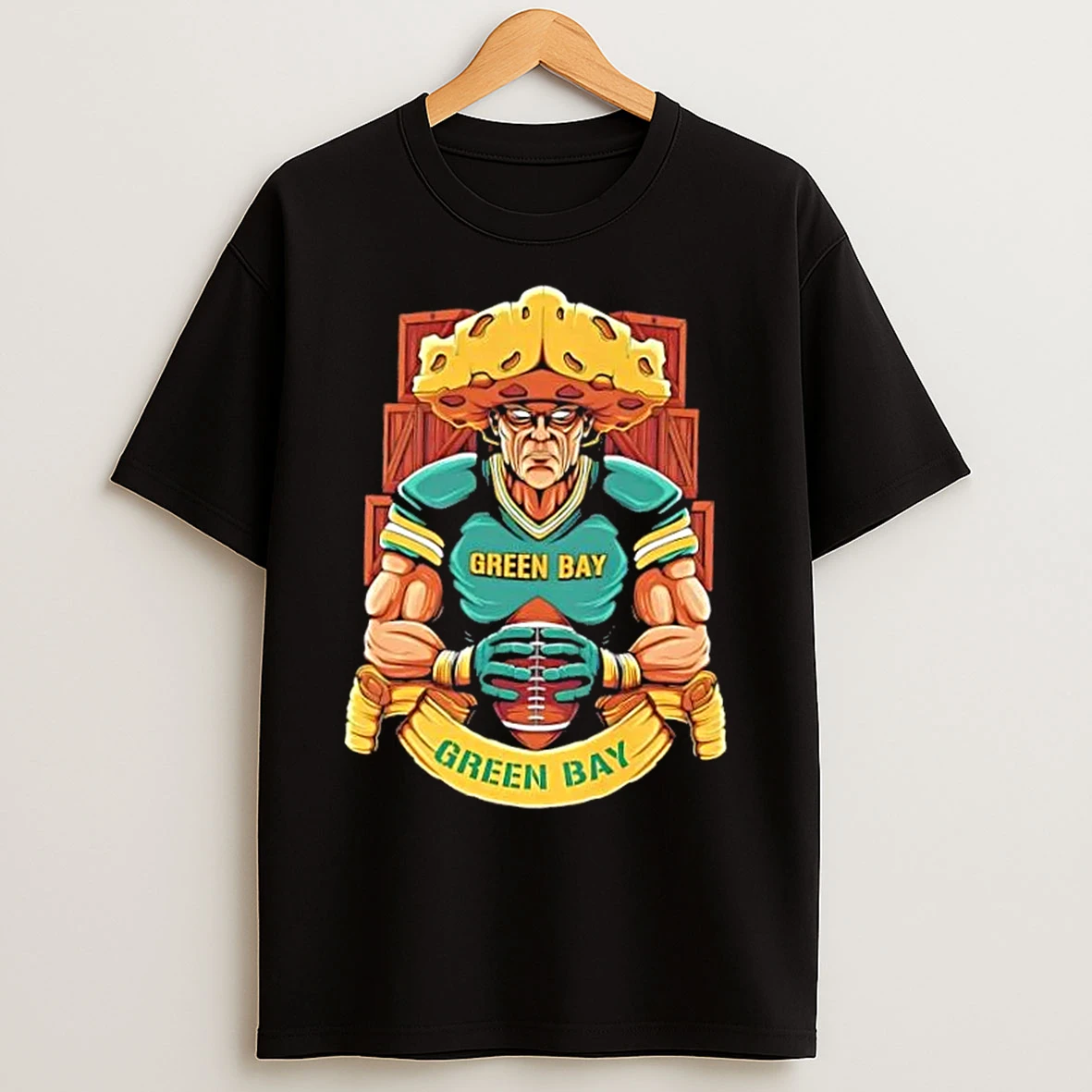Classic Green Bay Packers Football Mascot Hug The Ball T Shirts