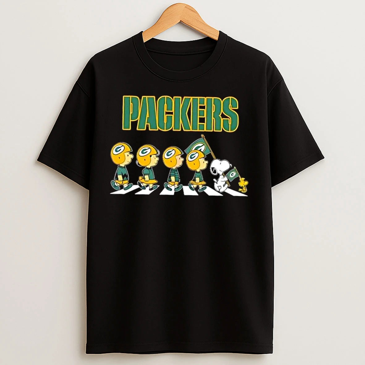 Classic Green Bay Packers X Peanuts Snoopy And Friends Abbey Road T Shirts