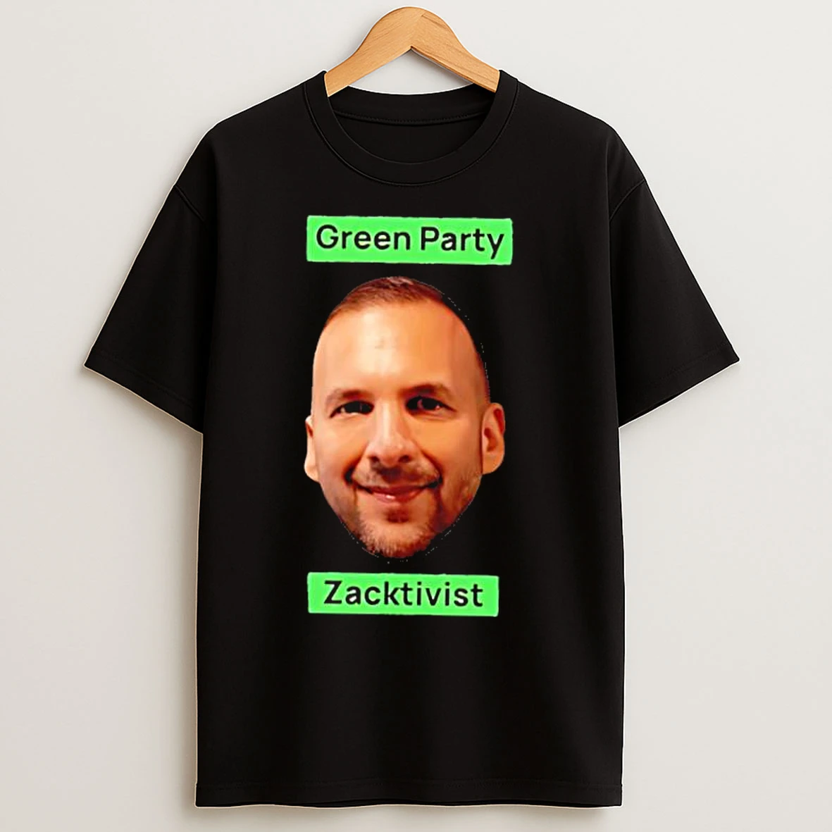Classic Green Party Activist Big Head T Shirts