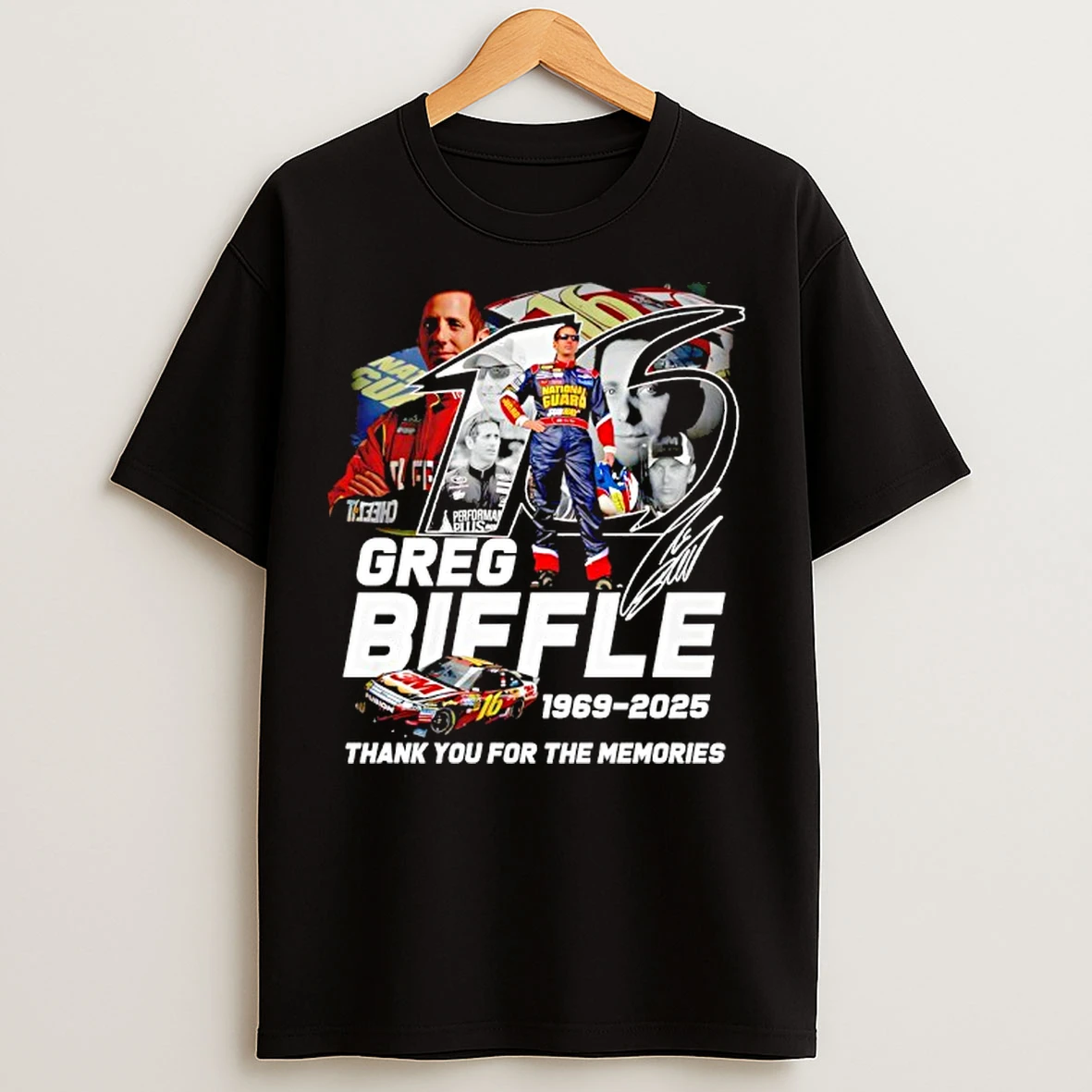 Classic Greg Biffle 16 1969 2025 Thank You For The Memories Signature T Shirts