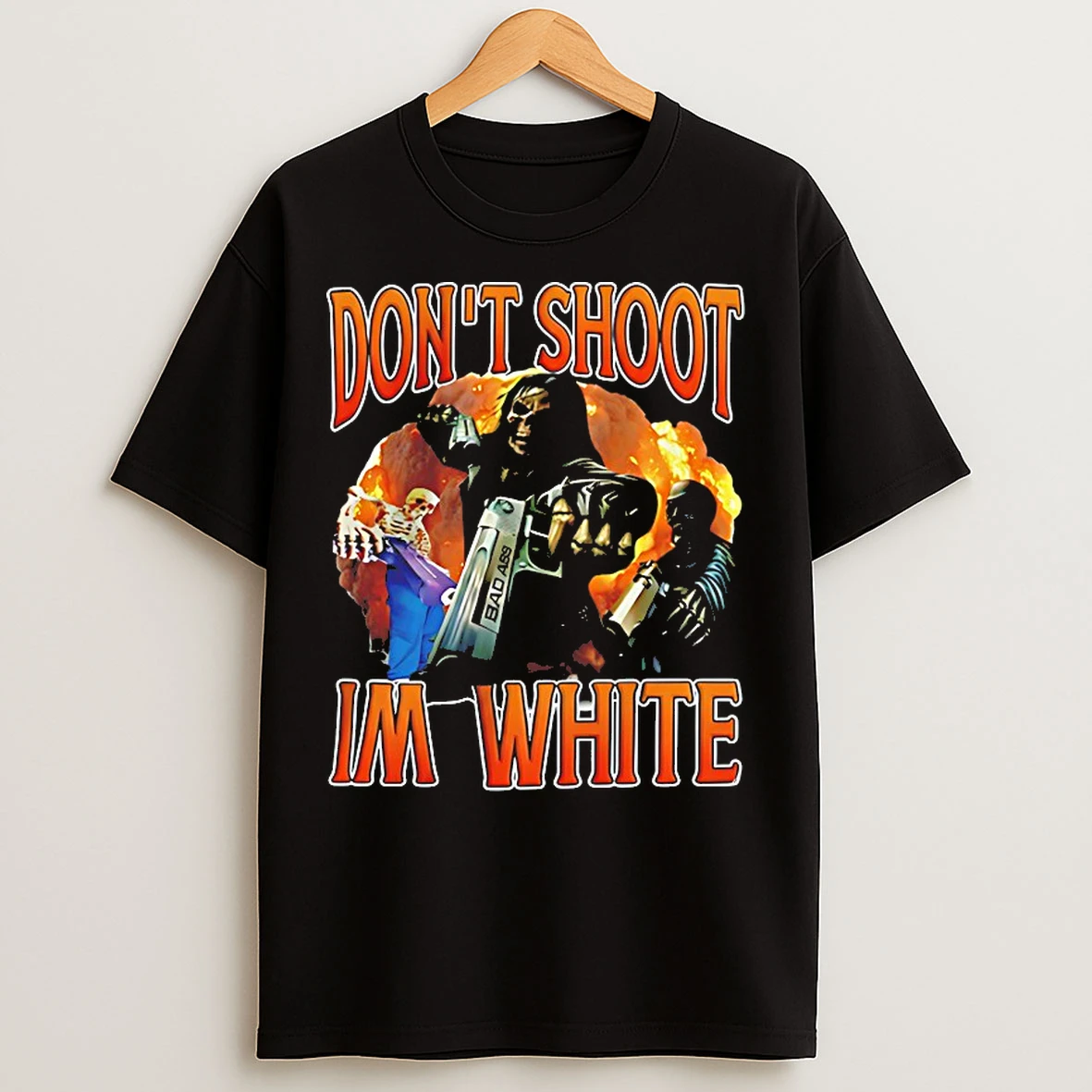 Classic Grim Reaper Dont Shoot Im White T Shirts