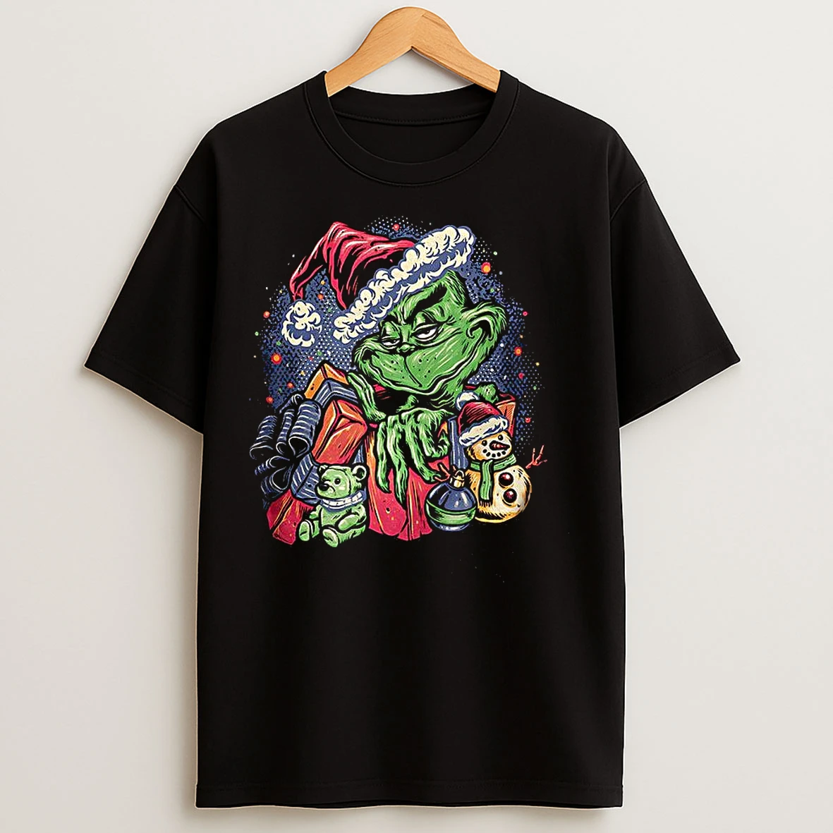Classic Grinch A Grumpy Present Cartoon Christmas T Shirts