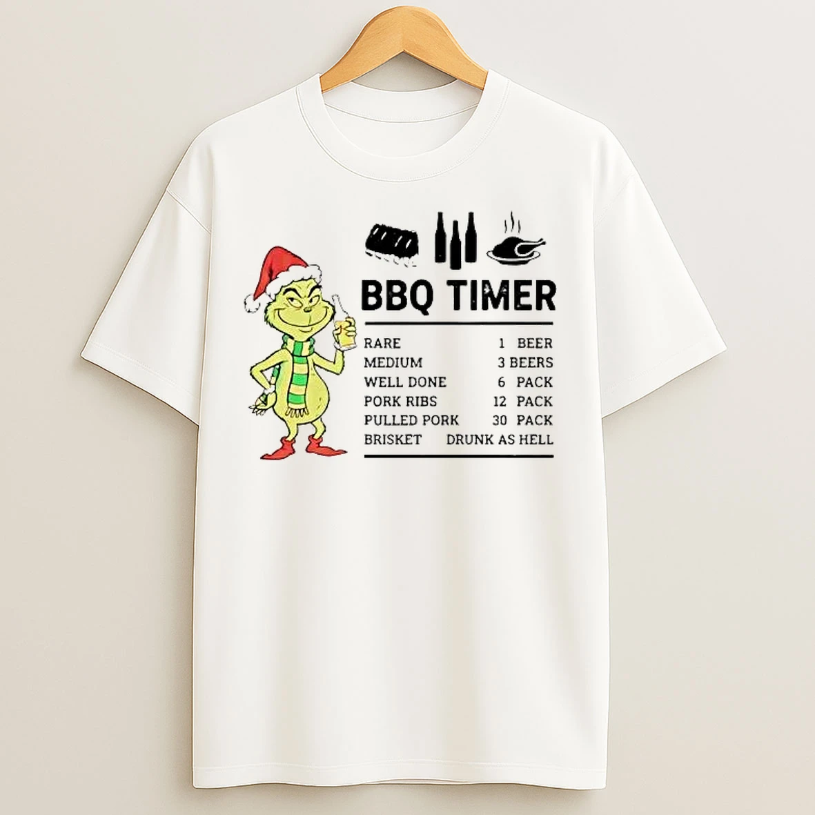 Classic Grinch Bbq Timer Brisket Drunk As Hell T Shirts