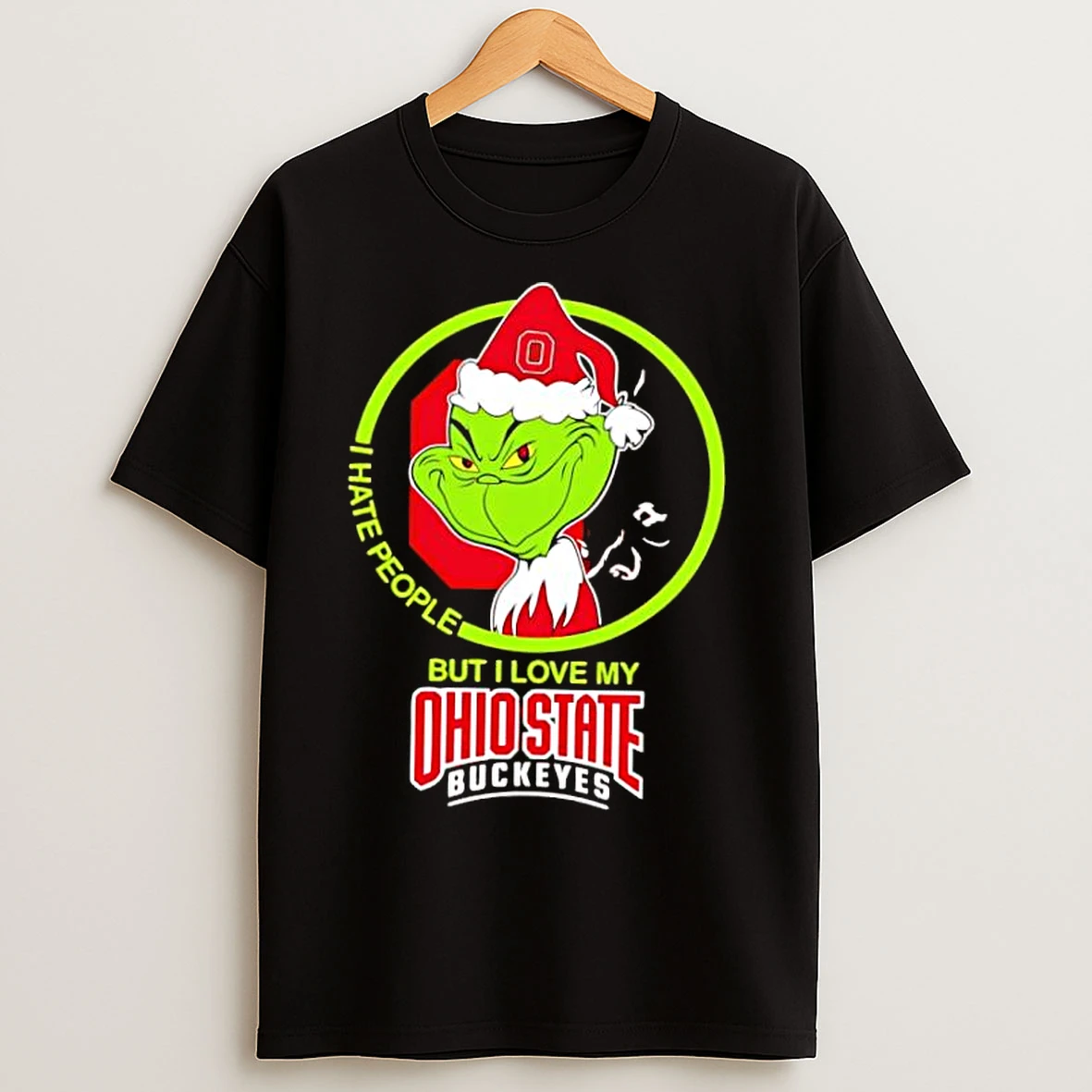 Classic Grinch I Hate People But I Love My Ohio State Buckeyes T Shirts