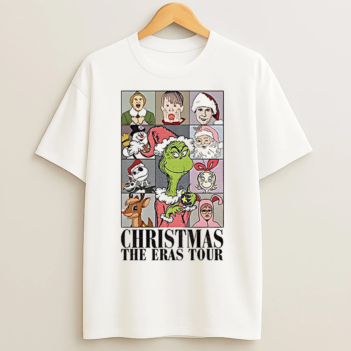 Classic Grinch Santa Hat Buddy The Elf Home Alone Christmas The Eras Tour 2025 T Shirts