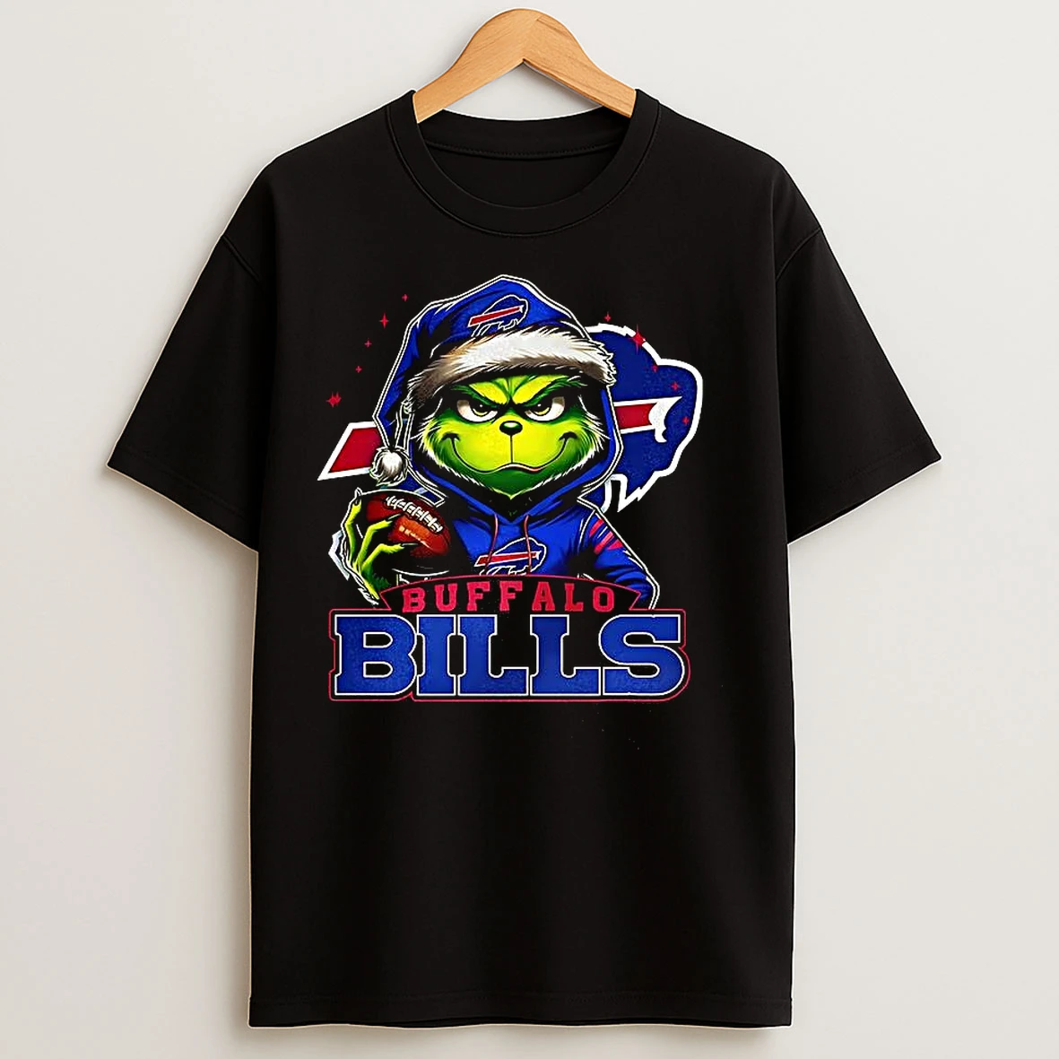 Classic Grinch Santa Hat X Buffalo Bills Nfl Christmas T Shirts