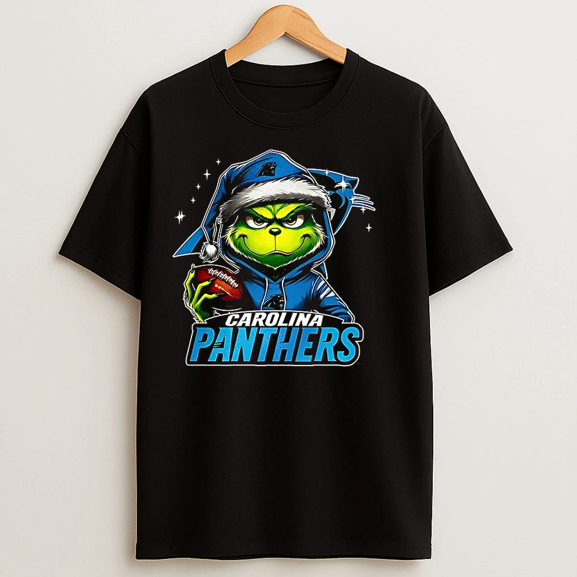 Classic Grinch Santa Hat X Carolina Panthers Nfl Christmas T Shirts