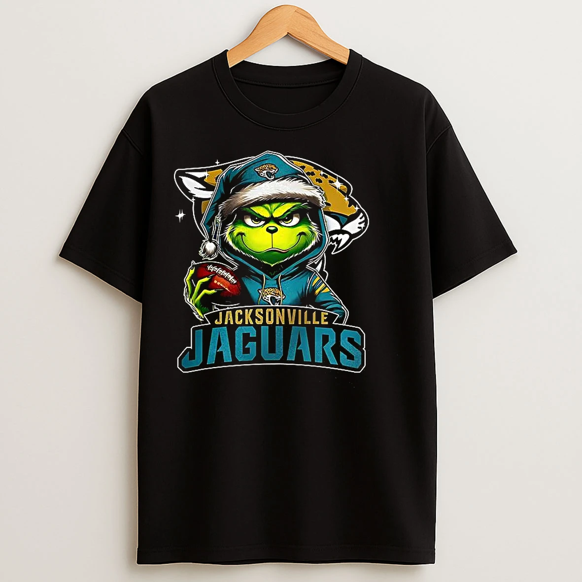 Classic Grinch Santa Hat X Jacksonville Jaguars Nfl Christmas T Shirts