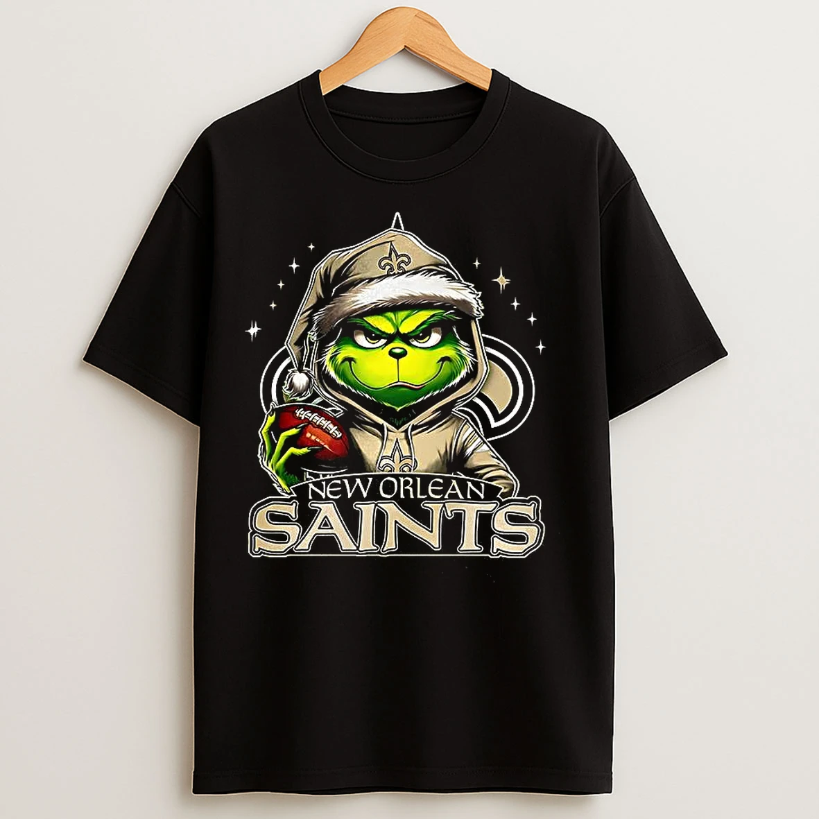 Classic Grinch Santa Hat X New Orleans Saints Nfl Christmas T Shirts