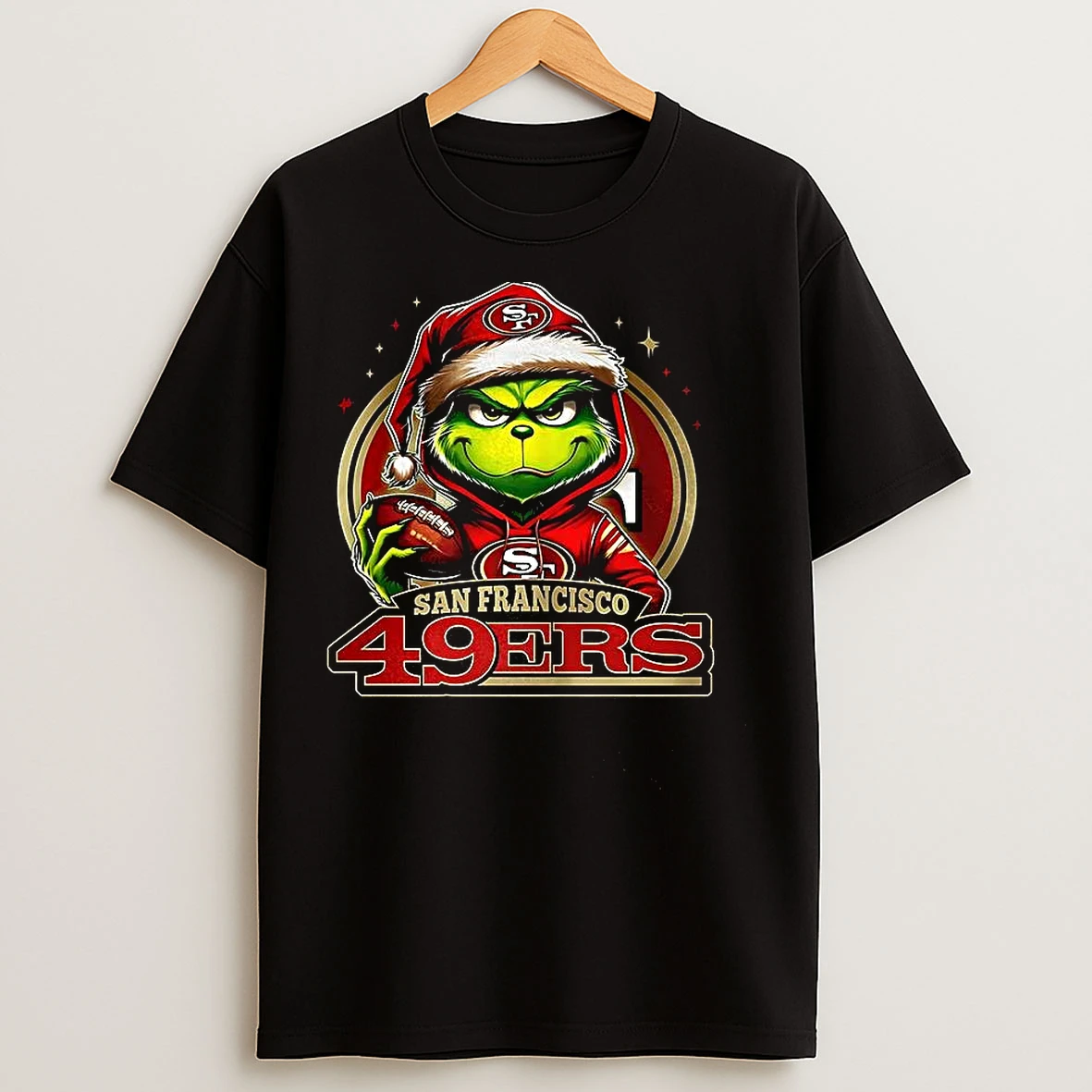 Classic Grinch Santa Hat X San Francisco 49ers Nba Christmas T Shirts