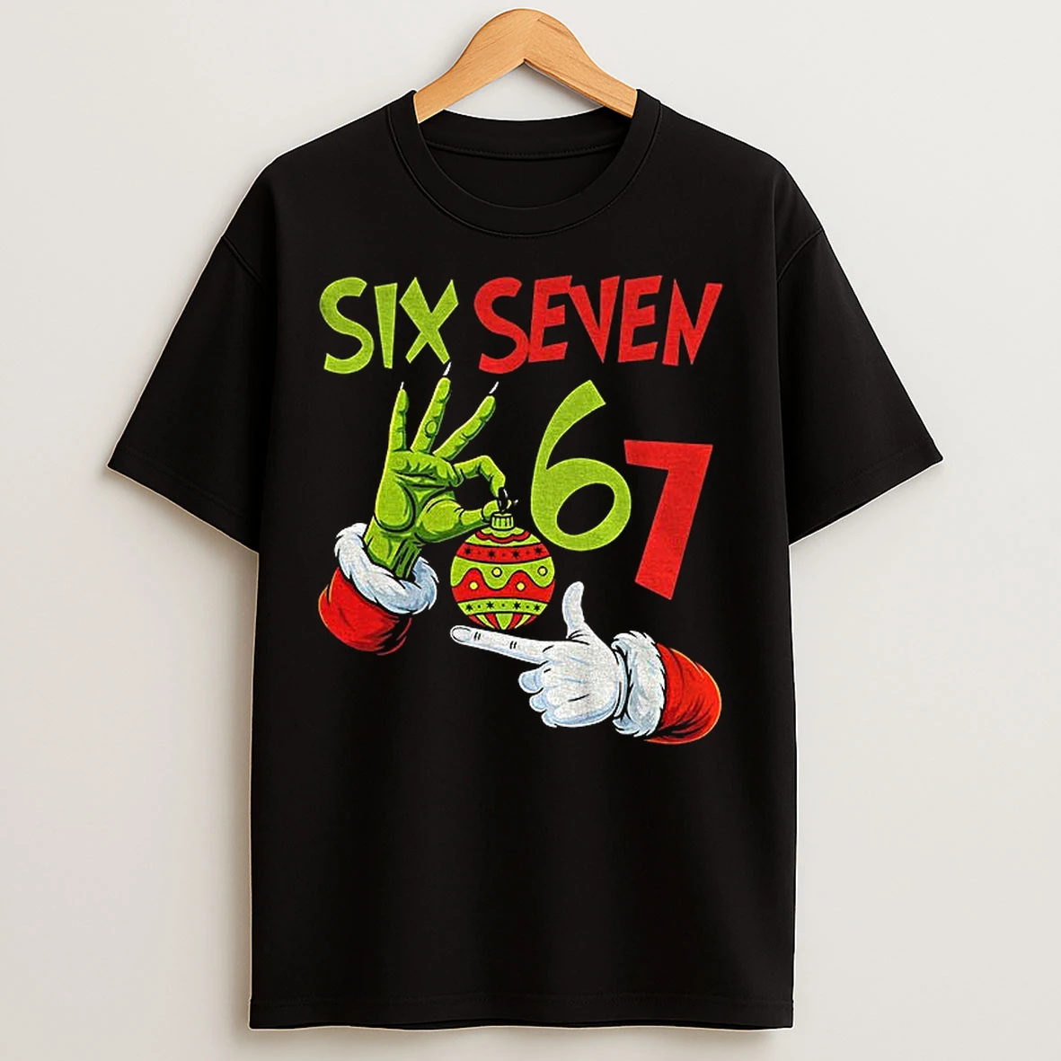 Classic Grinch Six Seven Meme Christmas Bauble Merry Christmas T Shirts