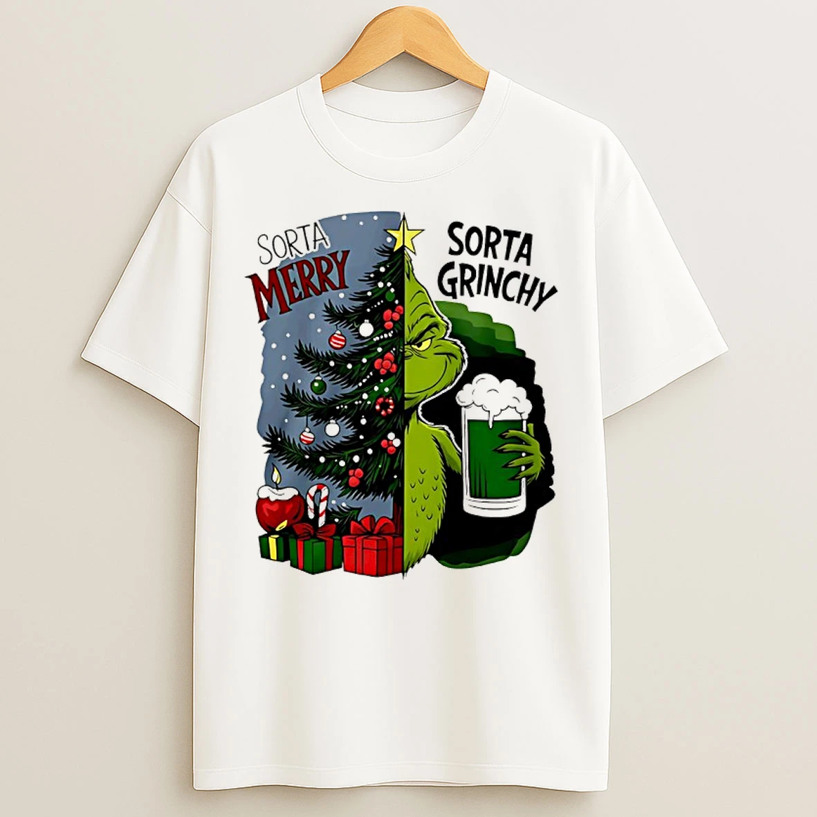 Classic Grinch Sorta Merry Sorta Grinchy Christmas Holiday T Shirts