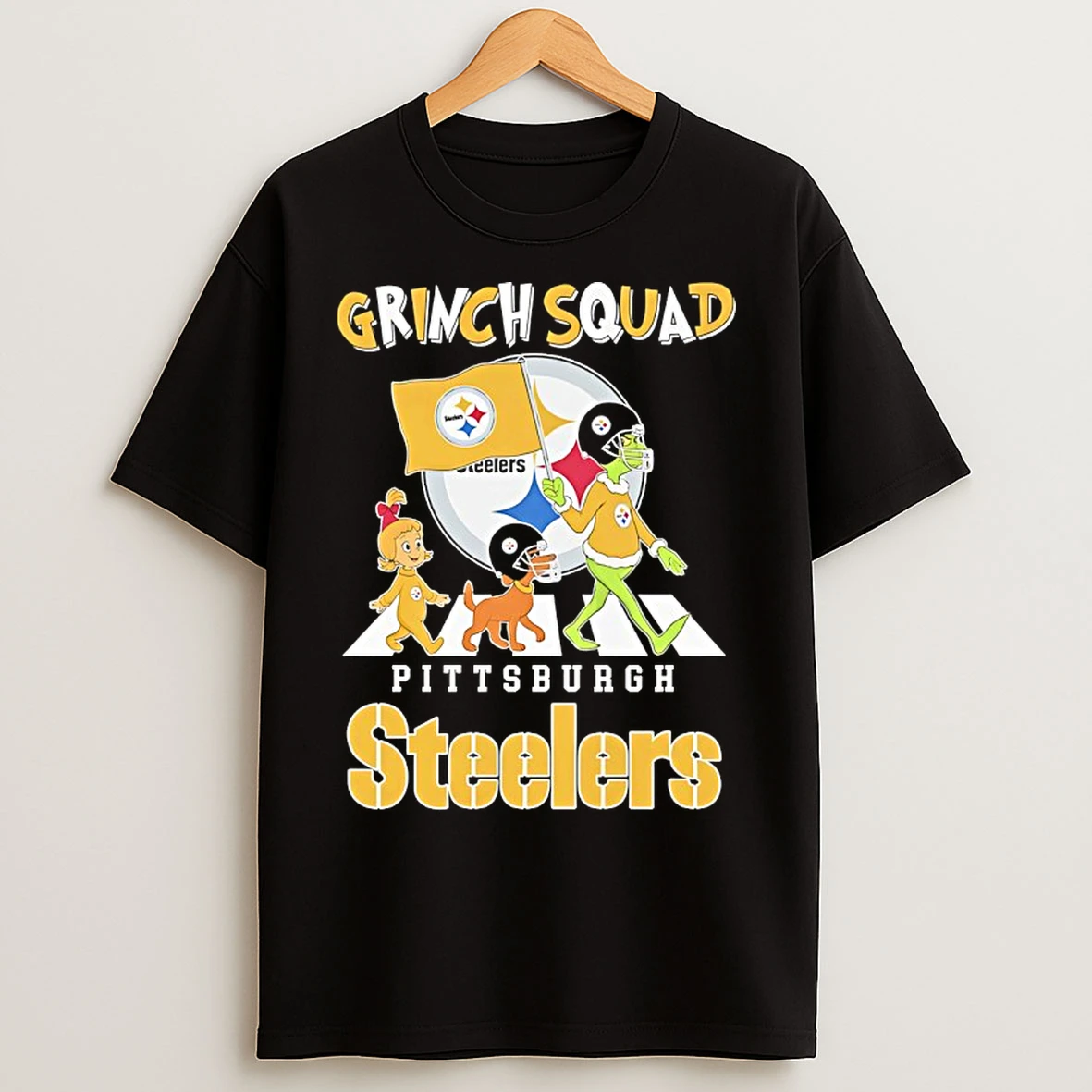 Classic Grinch Squad Walk Pittsburgh Steelers Flag 2025 T Shirts