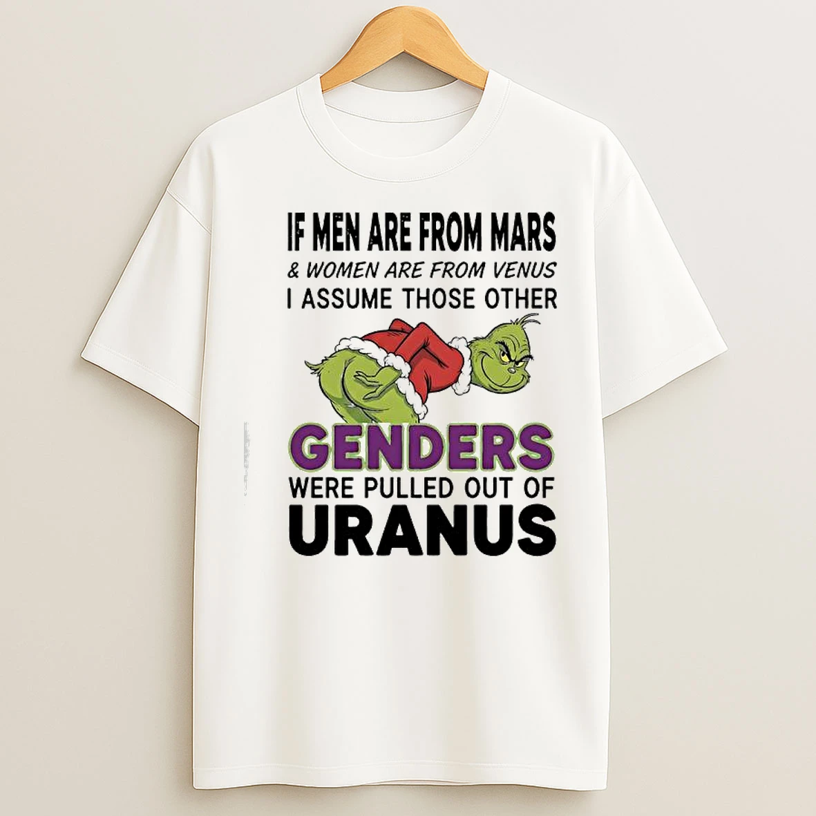 Classic Grinch Xmas I Assume Those Other Genders Were Pulled Out Of Uranus T Shirts