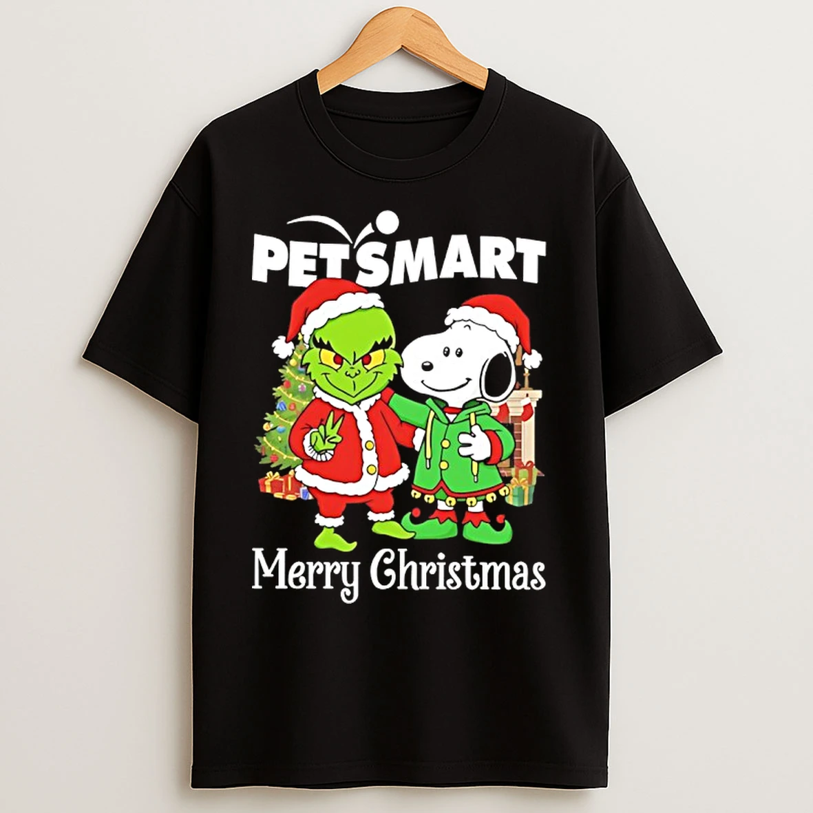 Classic Grinch And Snoopy Santas X Petsmart Merry Christmas T Shirts