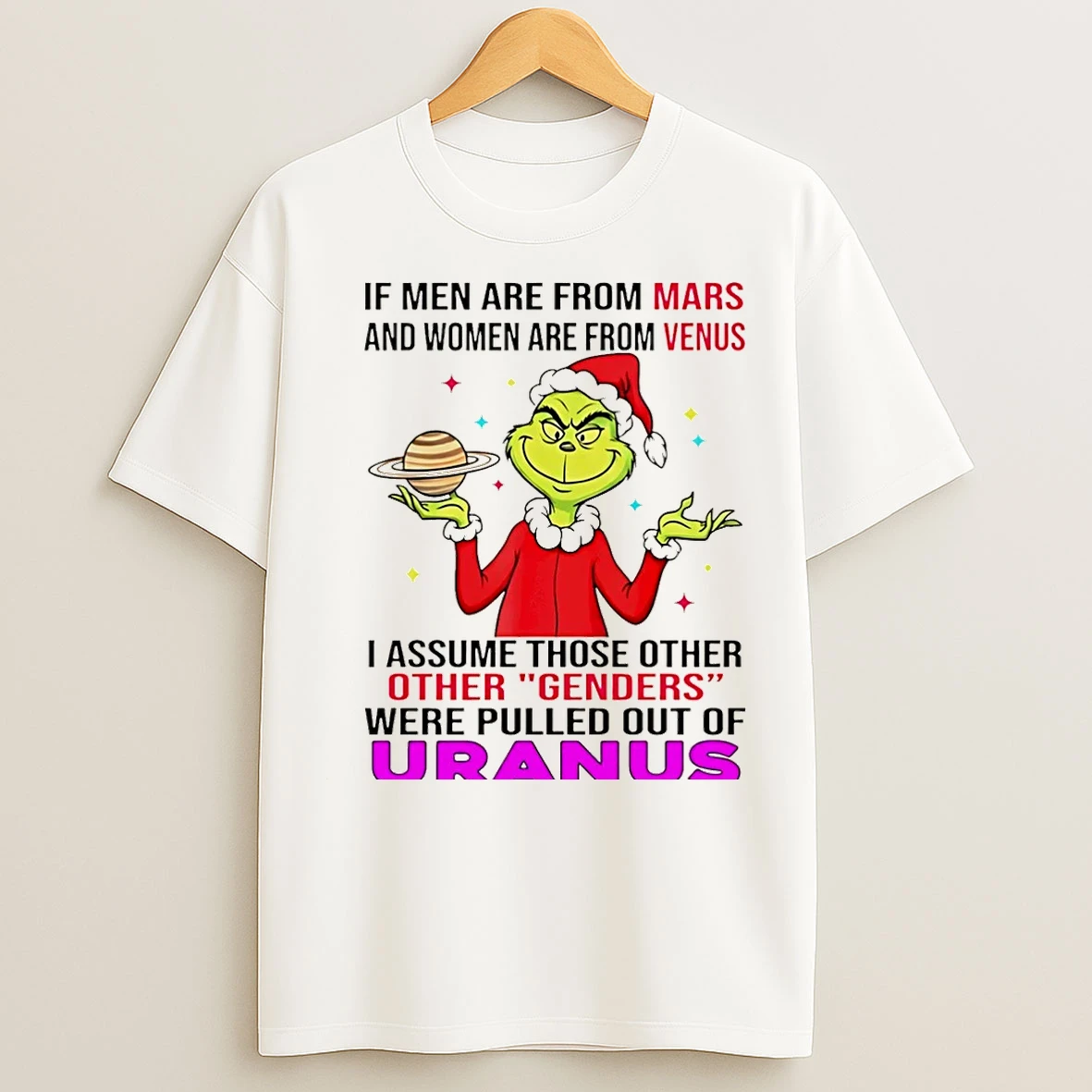 Classic Grinch If Men Are From Mars And Women Are From Venus Uranus Christmas T Shirts