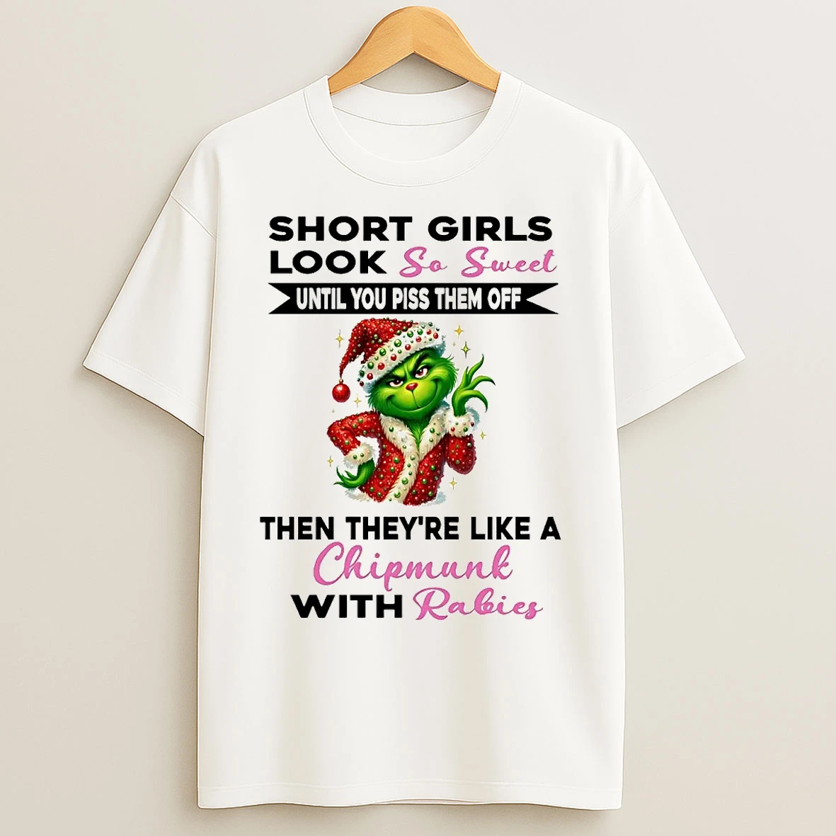 Classic Grinch Short Girls Look So Sweet Theyre Like Chipmunk Christmas T Shirts