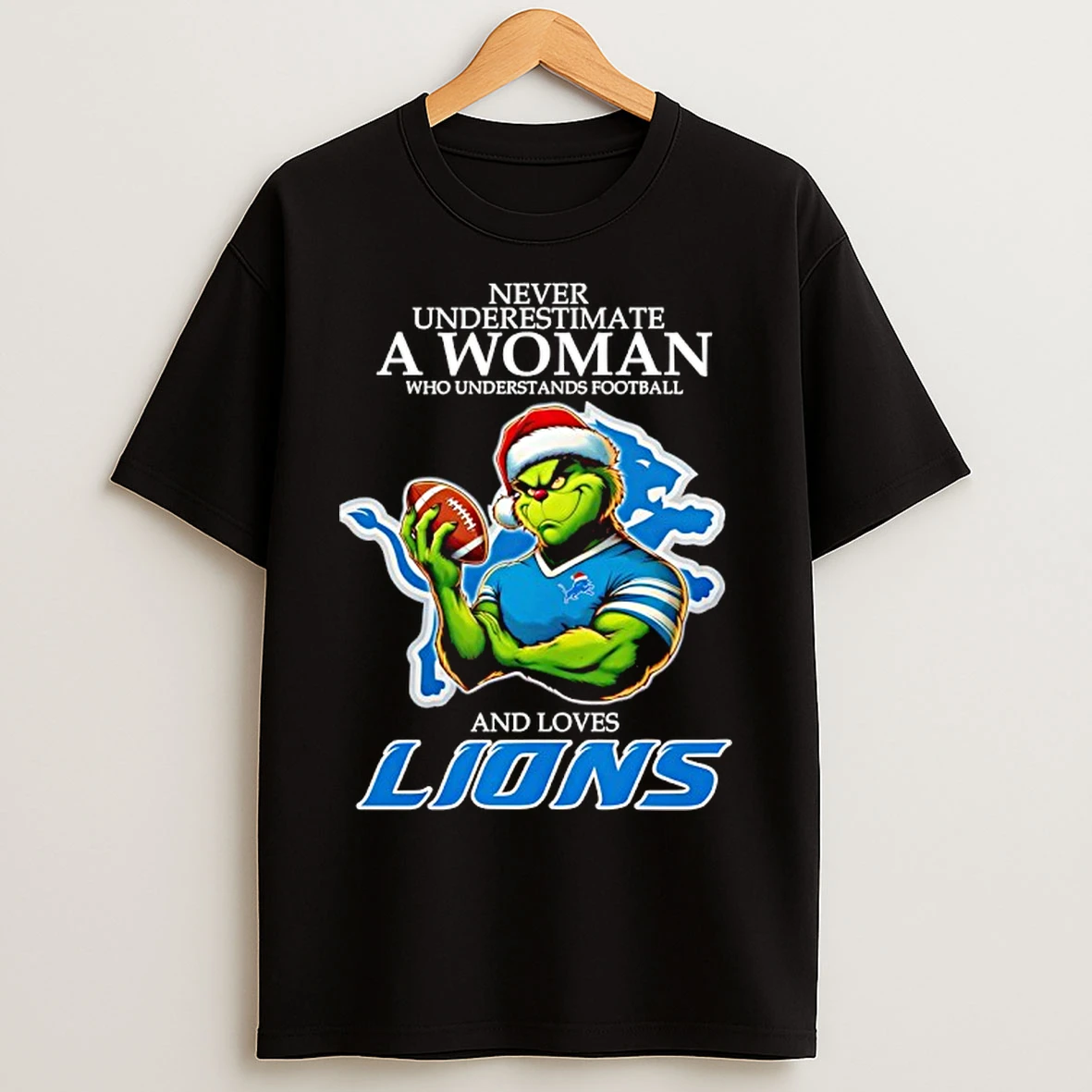 Classic Grinch X Detroit Lions Never Underestimate A Woman Who Understands Football And Loves Detroit Lions T Shirts
