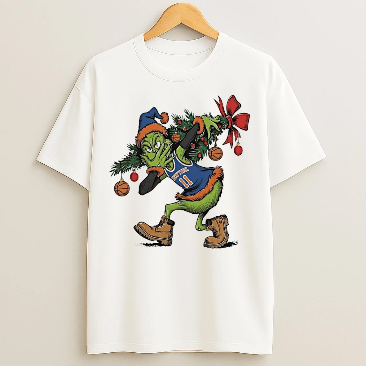 Classic Grinch X Jalen Brunson New York Knicks Christmas Tree T Shirts