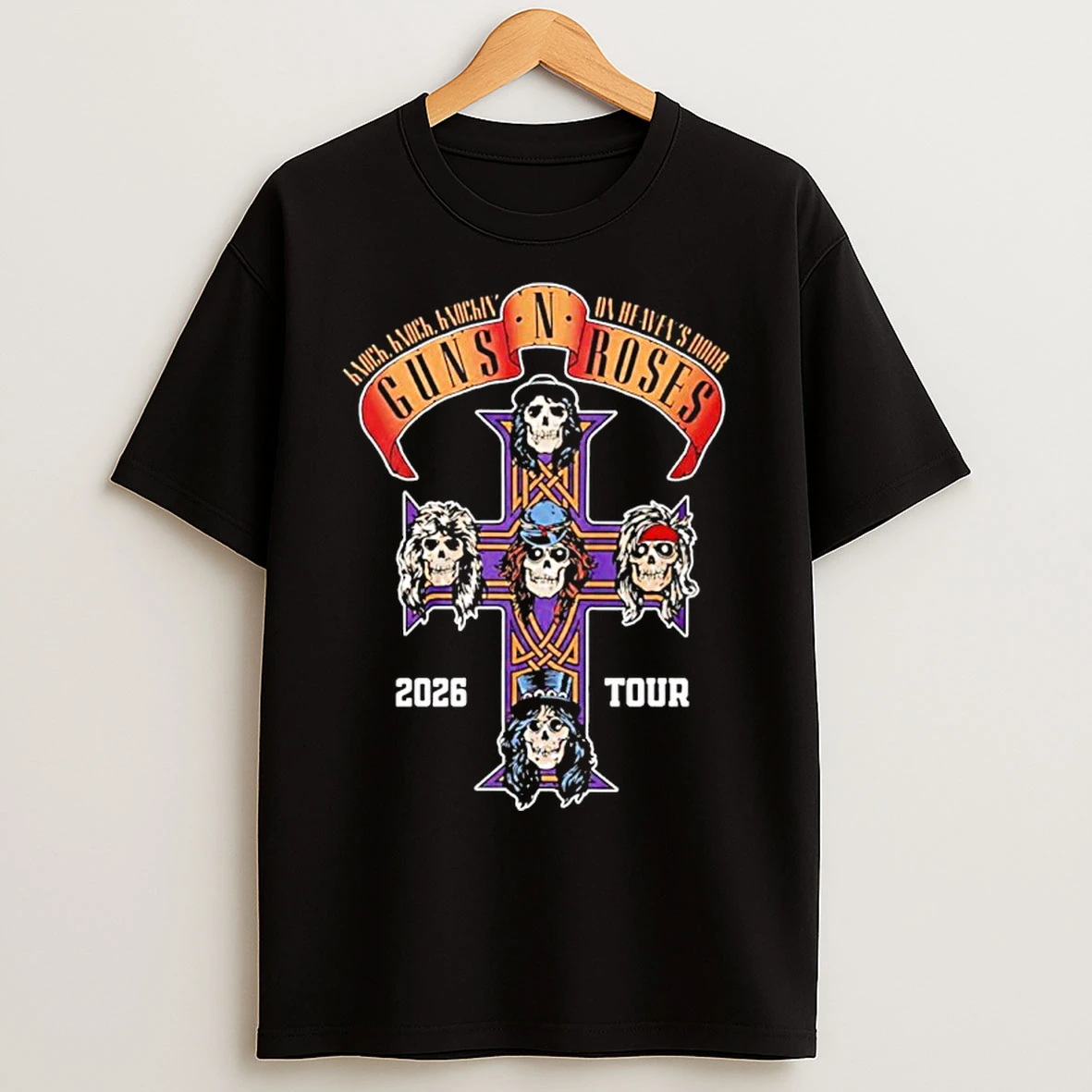 Classic Gun N Roses World Tour 2026 America Dates Schedule Graphic Cross T Shirts