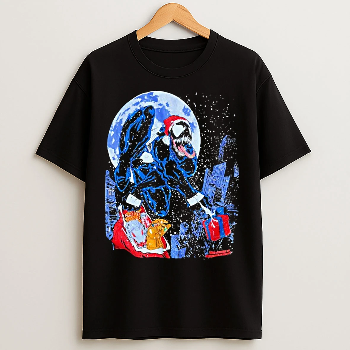 Classic Huf X Marvel Venom Is Back Santa T Shirts