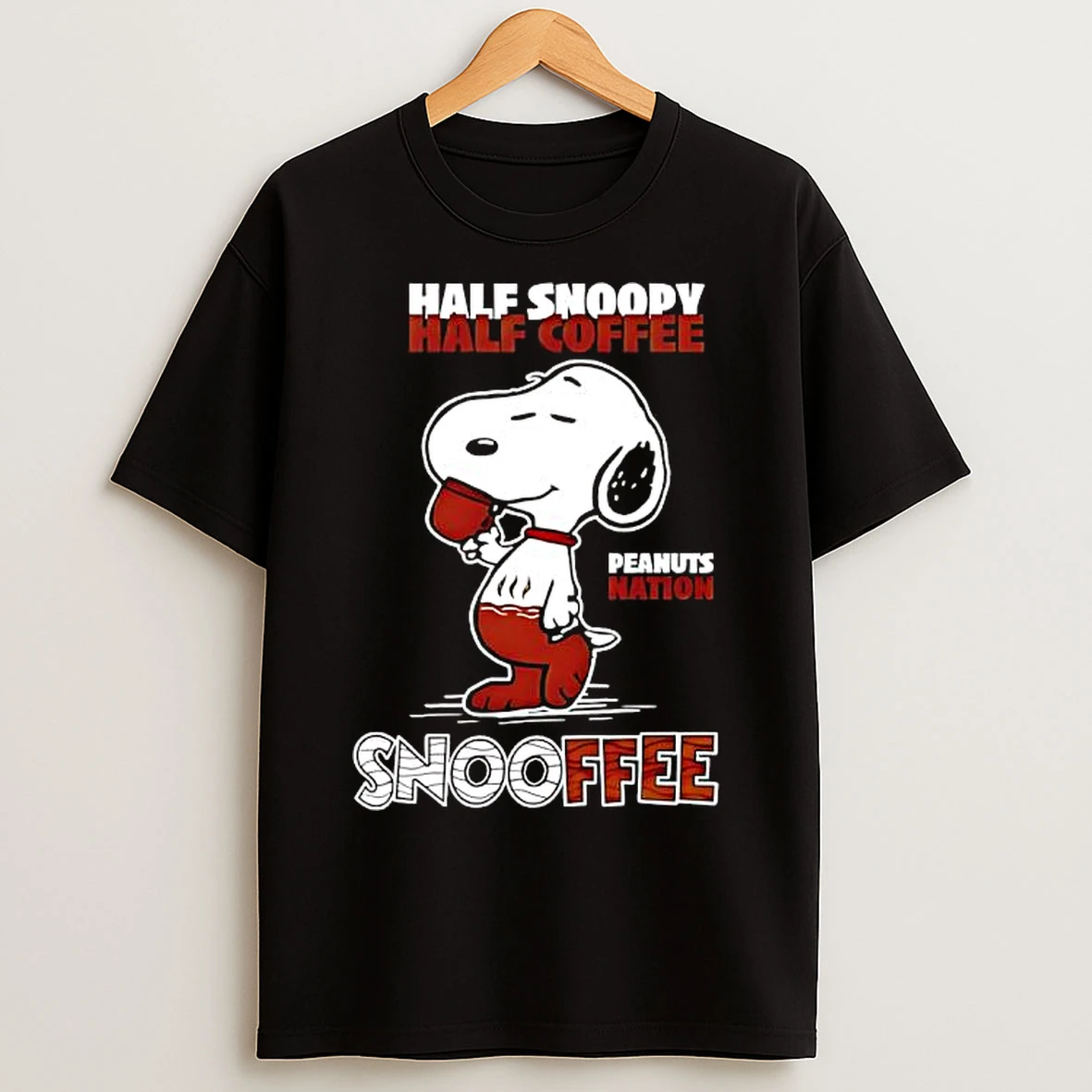Classic Half Snoopy Half Coffee Snooffee Peanuts Nation T Shirts