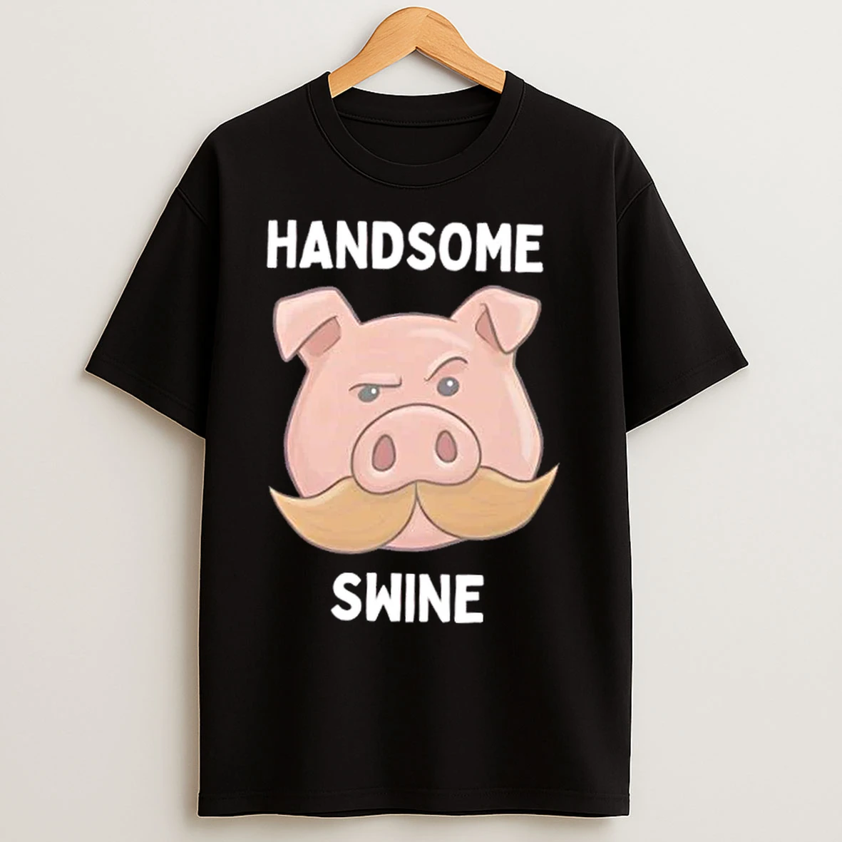 Classic Handsome Swine Pig Mustache T Shirts